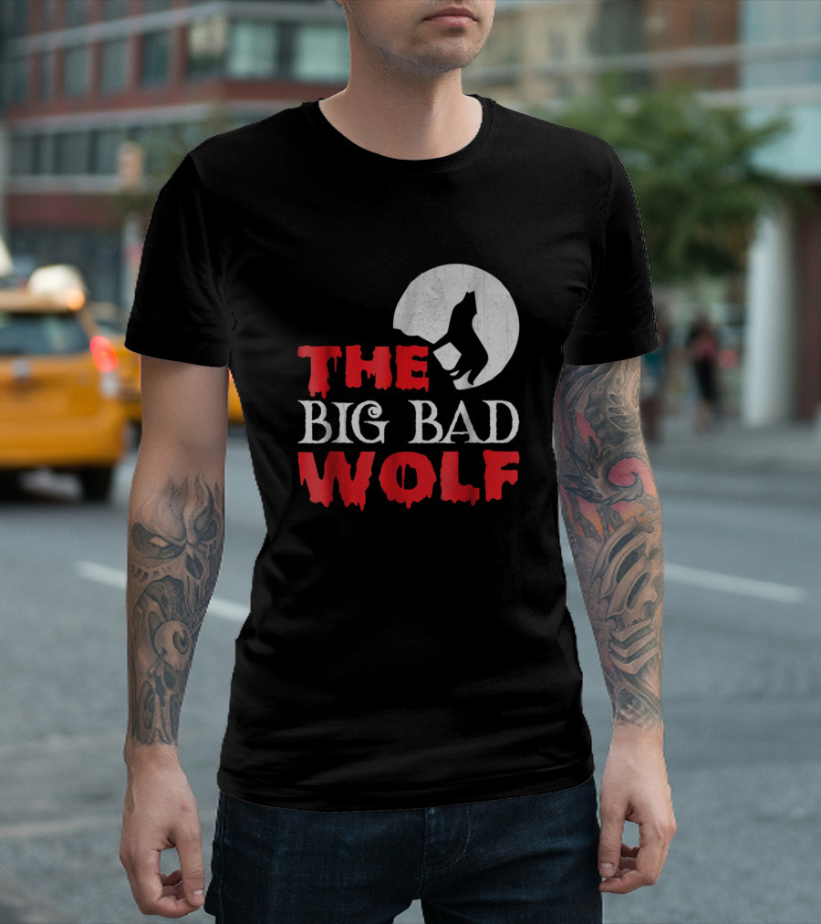 The Big Bad Wolf Howling Full Moon Halloween T-Shirt
