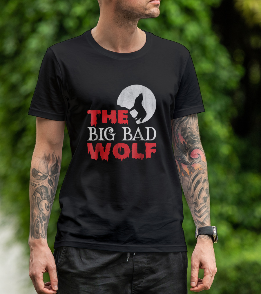 The Big Bad Wolf Howling Full Moon Halloween T-Shirt