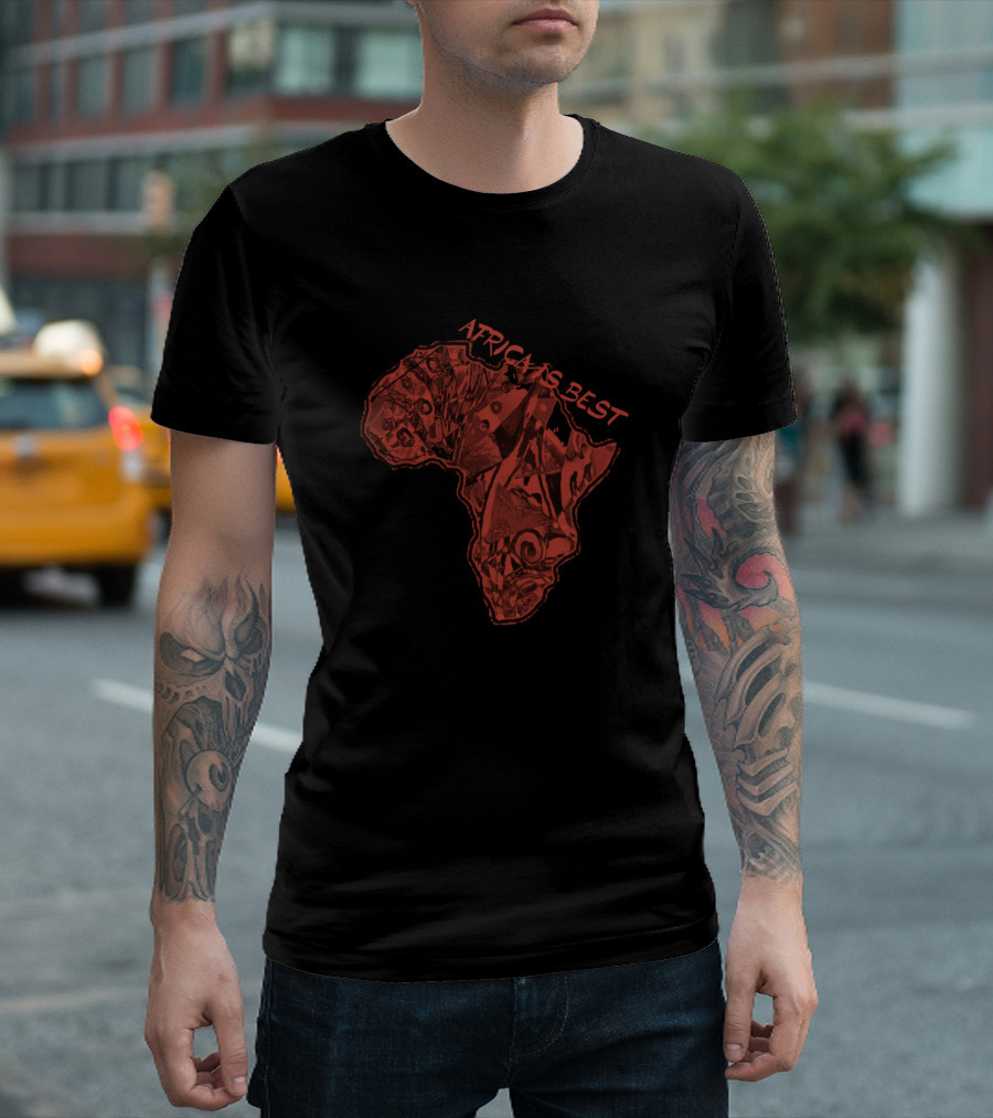 Africa Is Best Abstract Red Map T-Shirt