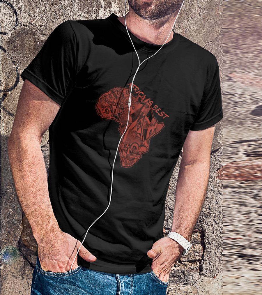 Africa Is Best Abstract Red Map T-Shirt