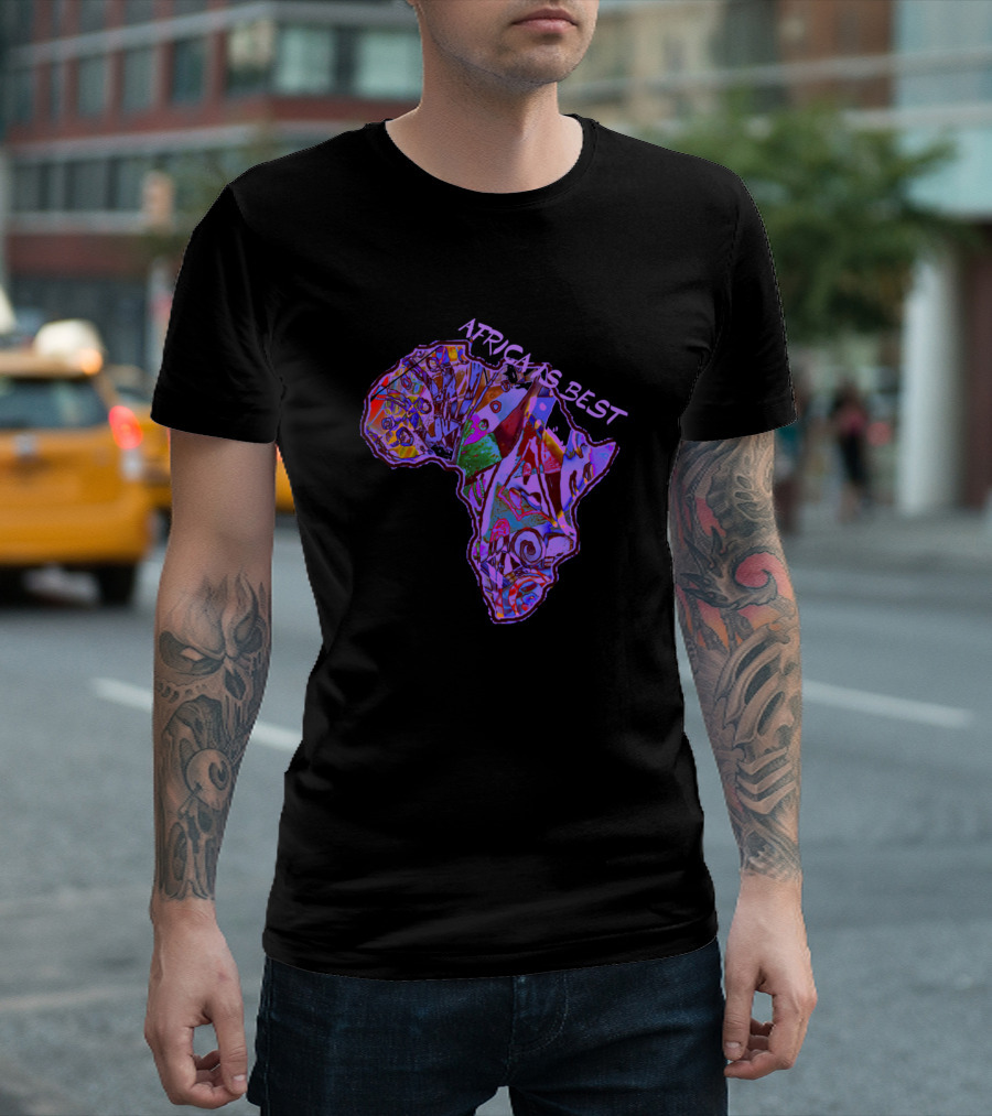 Africans Best Colorful Rainbow Nations Lilac Map T-Shirt