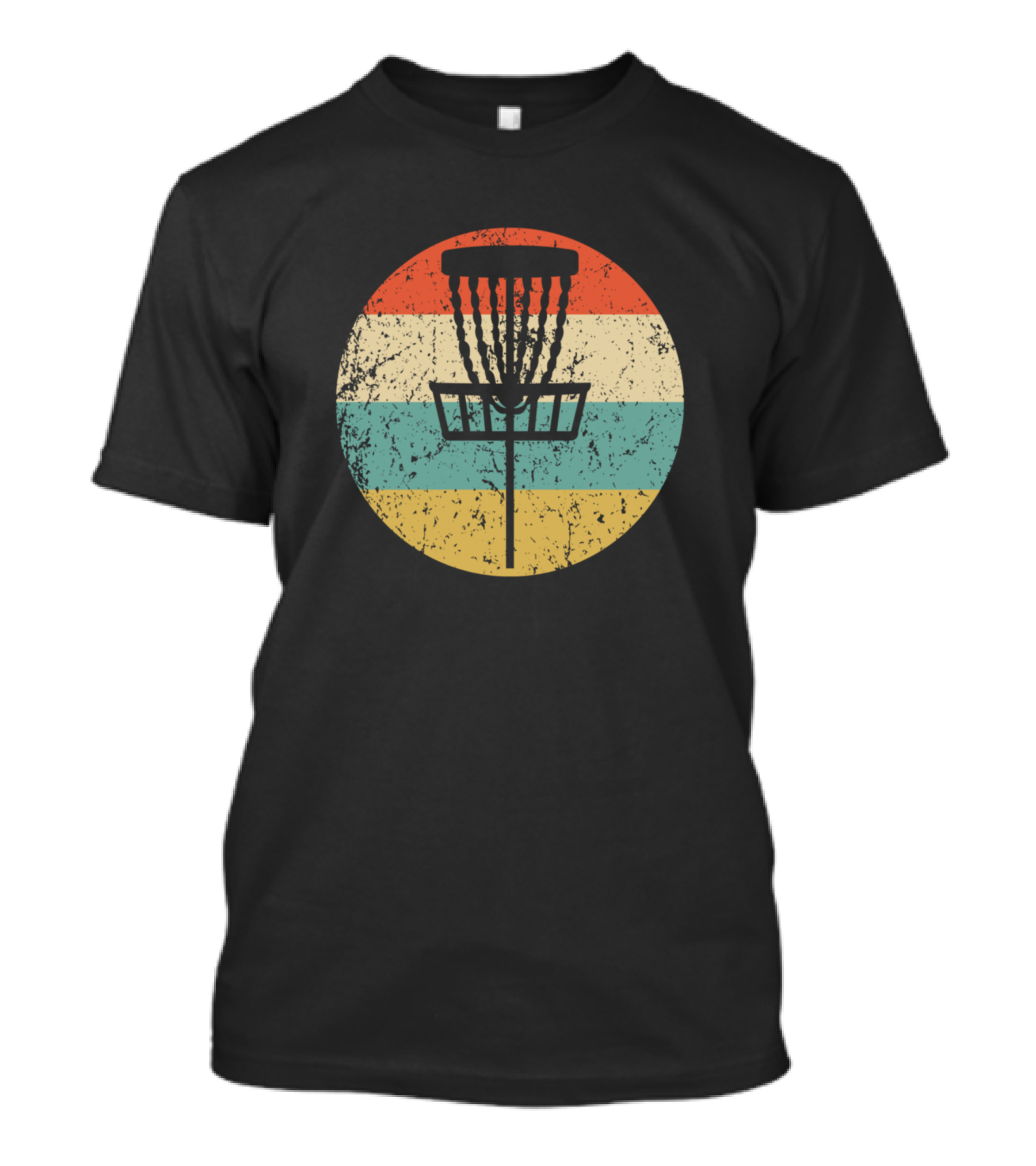 Retro Disc Golf Basket Stripe Circle T-Shirt