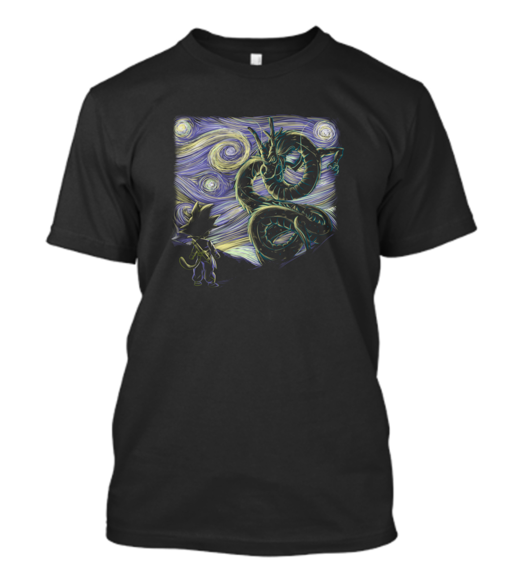 Dragon Ball Shenron Starry Night Van Gogh Style Fusion T-Shirt