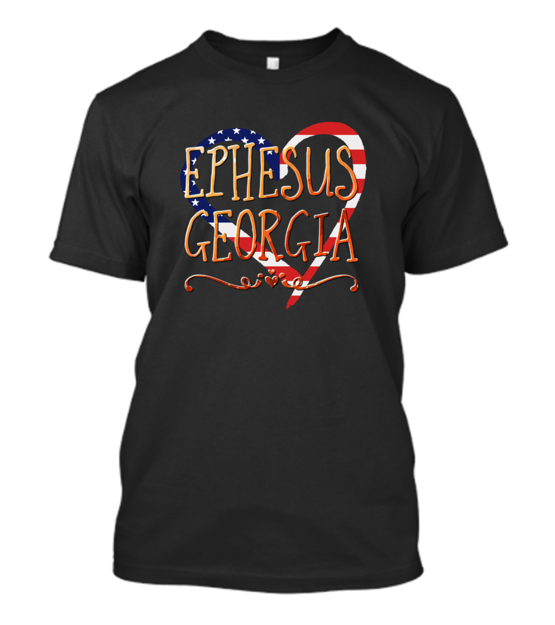 Ephesus Georgia Heart American Flag T-Shirt