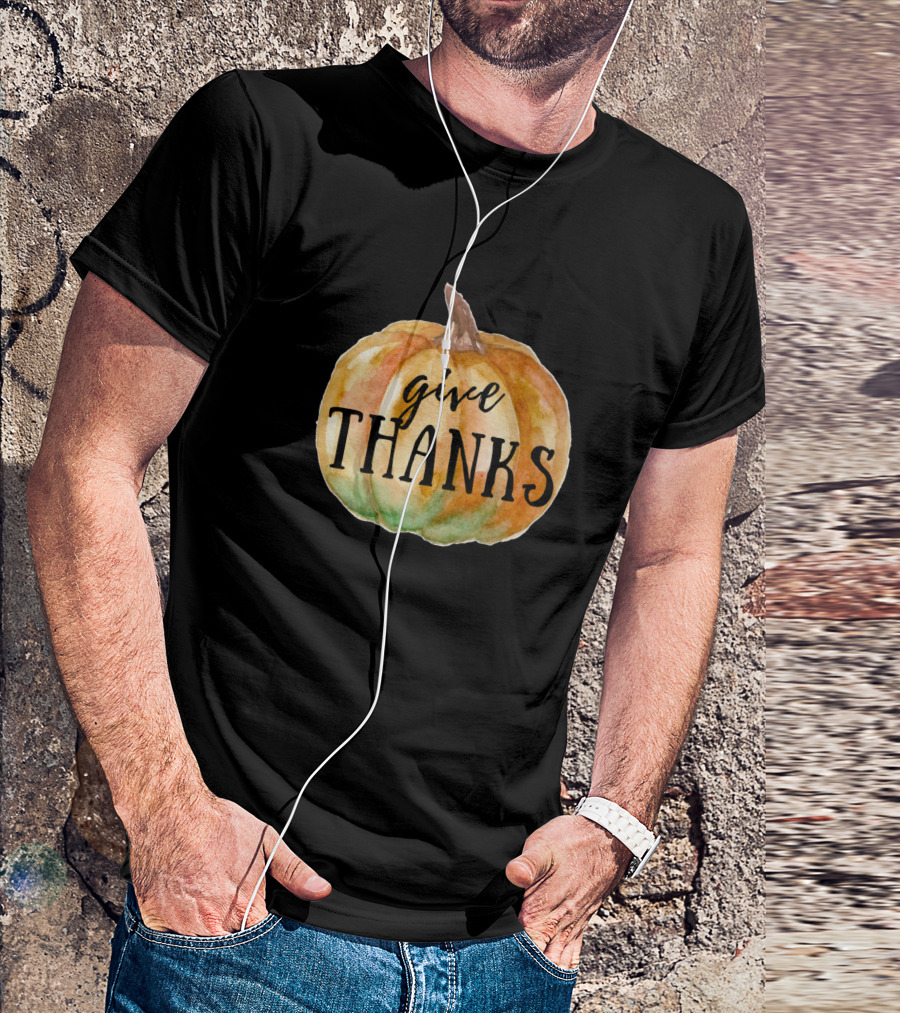 Give Thanks Fall Autumn Pumpkin T-Shirt