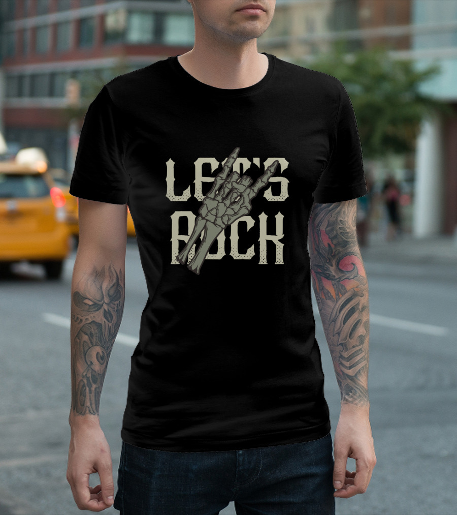 Let's Rock Skeleton Hand T-Shirt