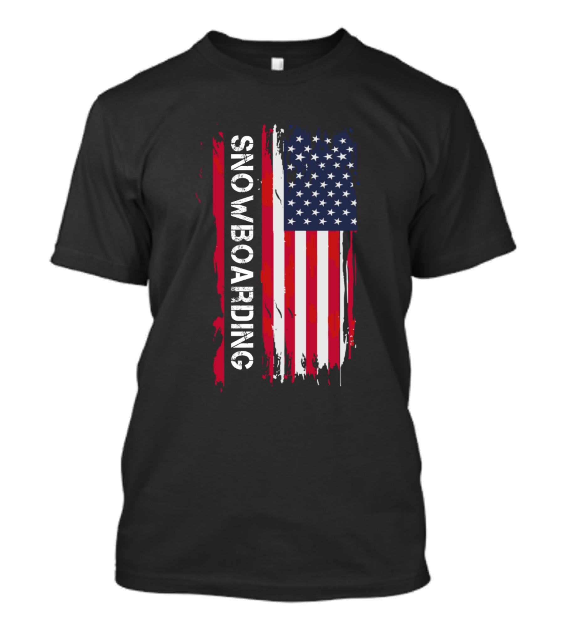 USA Flag Snowboarding Patriotic T-Shirt