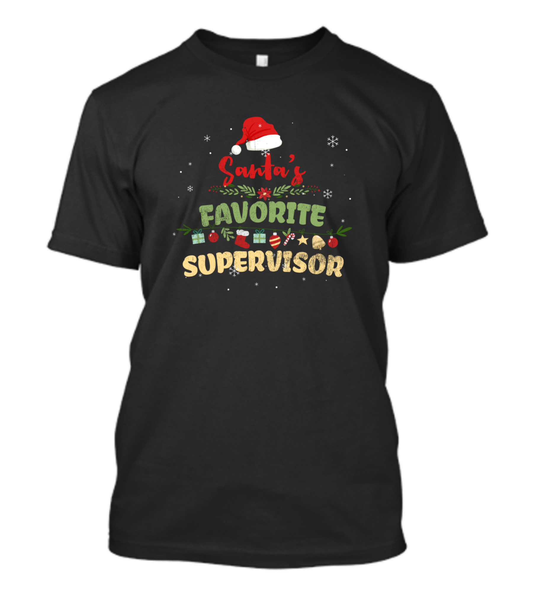 Santa's Favorite Supervisor Christmas Gifts Decor Snowflakes T-Shirt