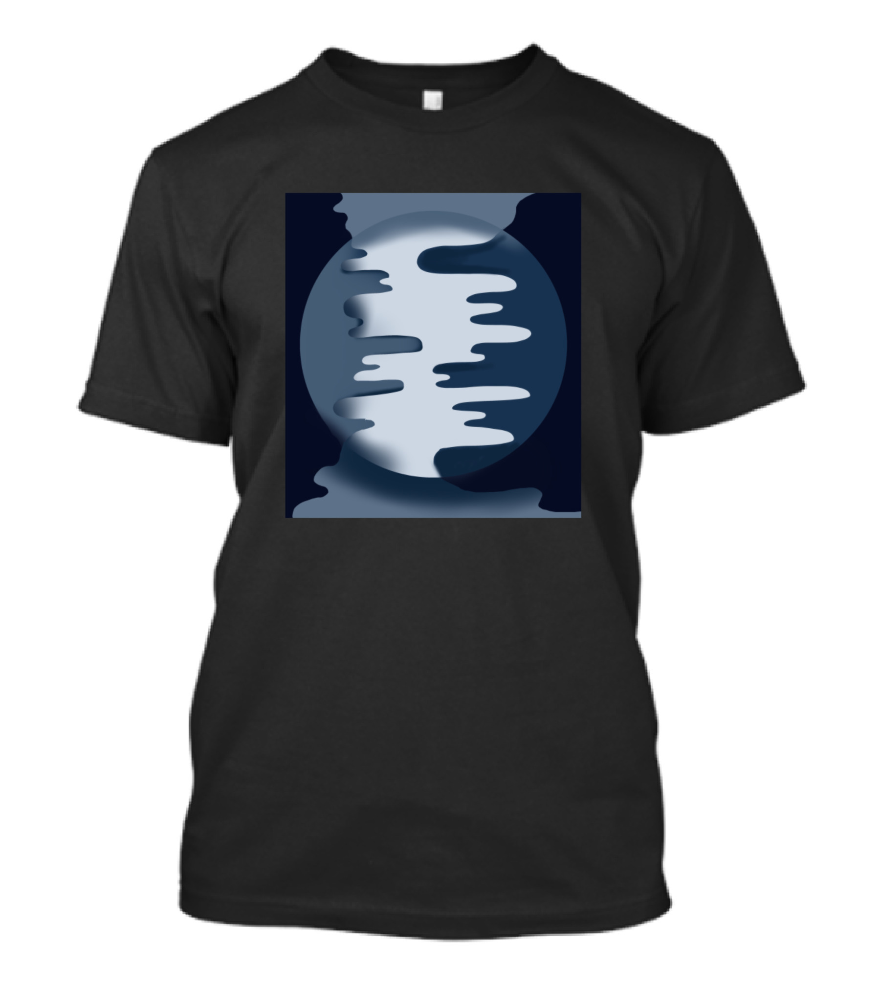 Fragmented Earth Abstract Blue And Black Planet T-Shirt
