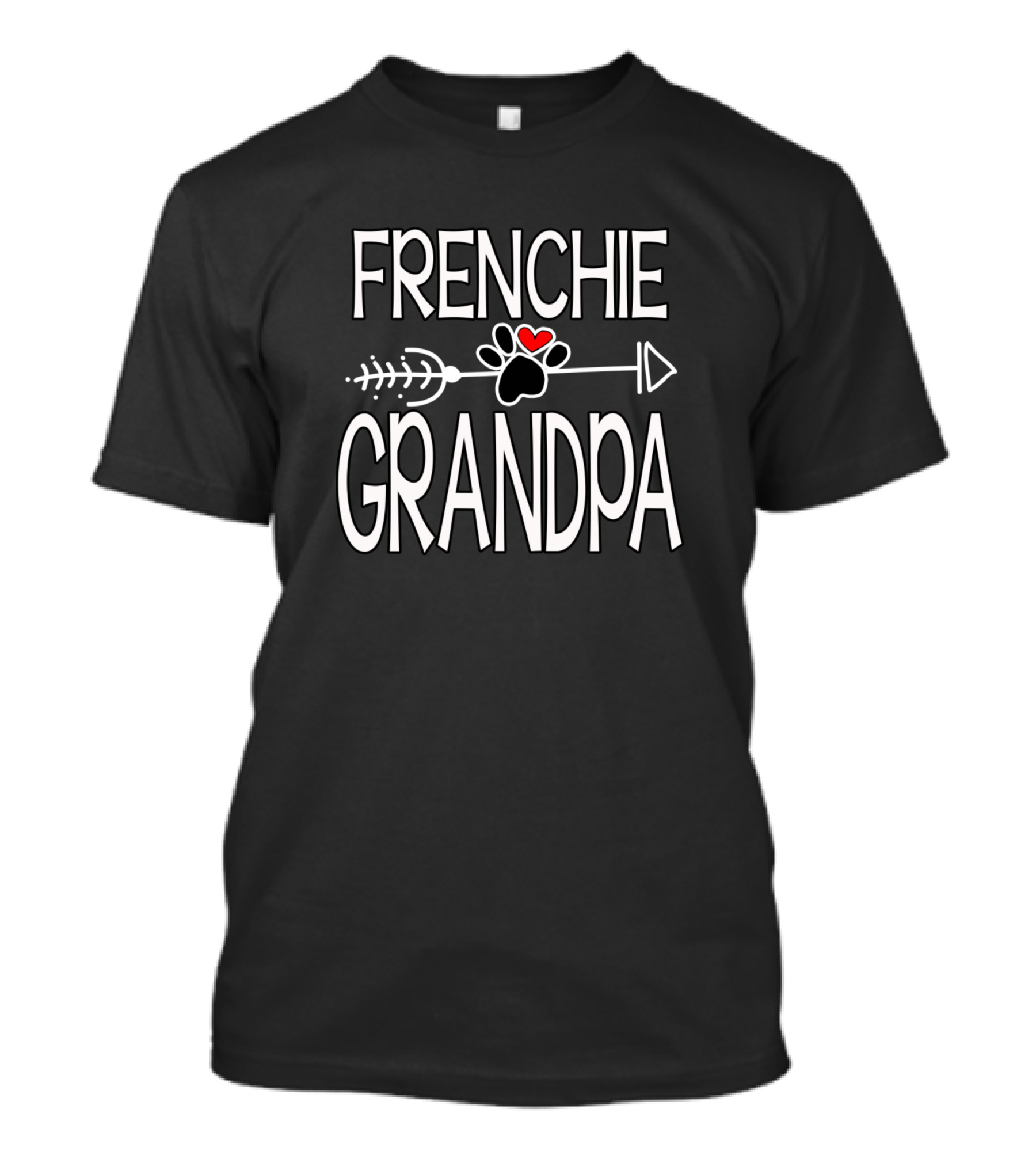 Frenchie Grandpa Paw Heart Arrow T-Shirt