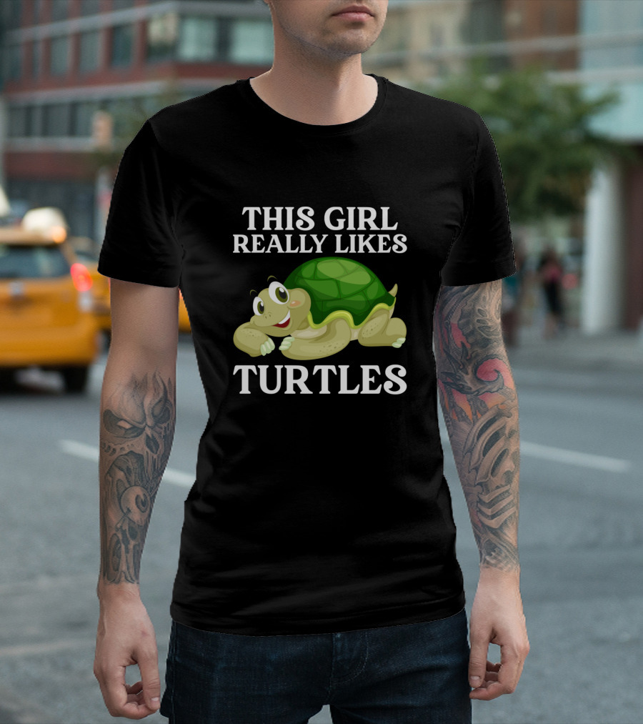 This Girl Really Likes Turtles Funny Vintage Turtle T-Shirt