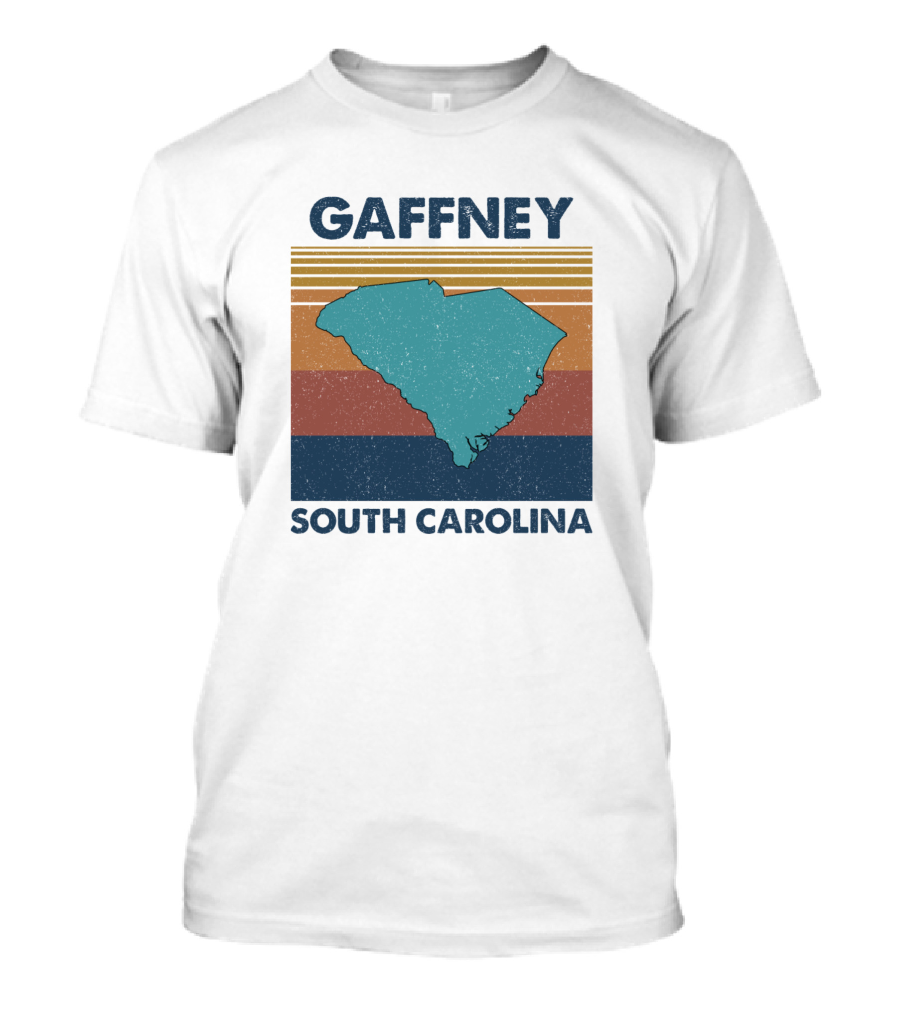 Gaffney South Carolina Retro Vintage Style State Map T-Shirt
