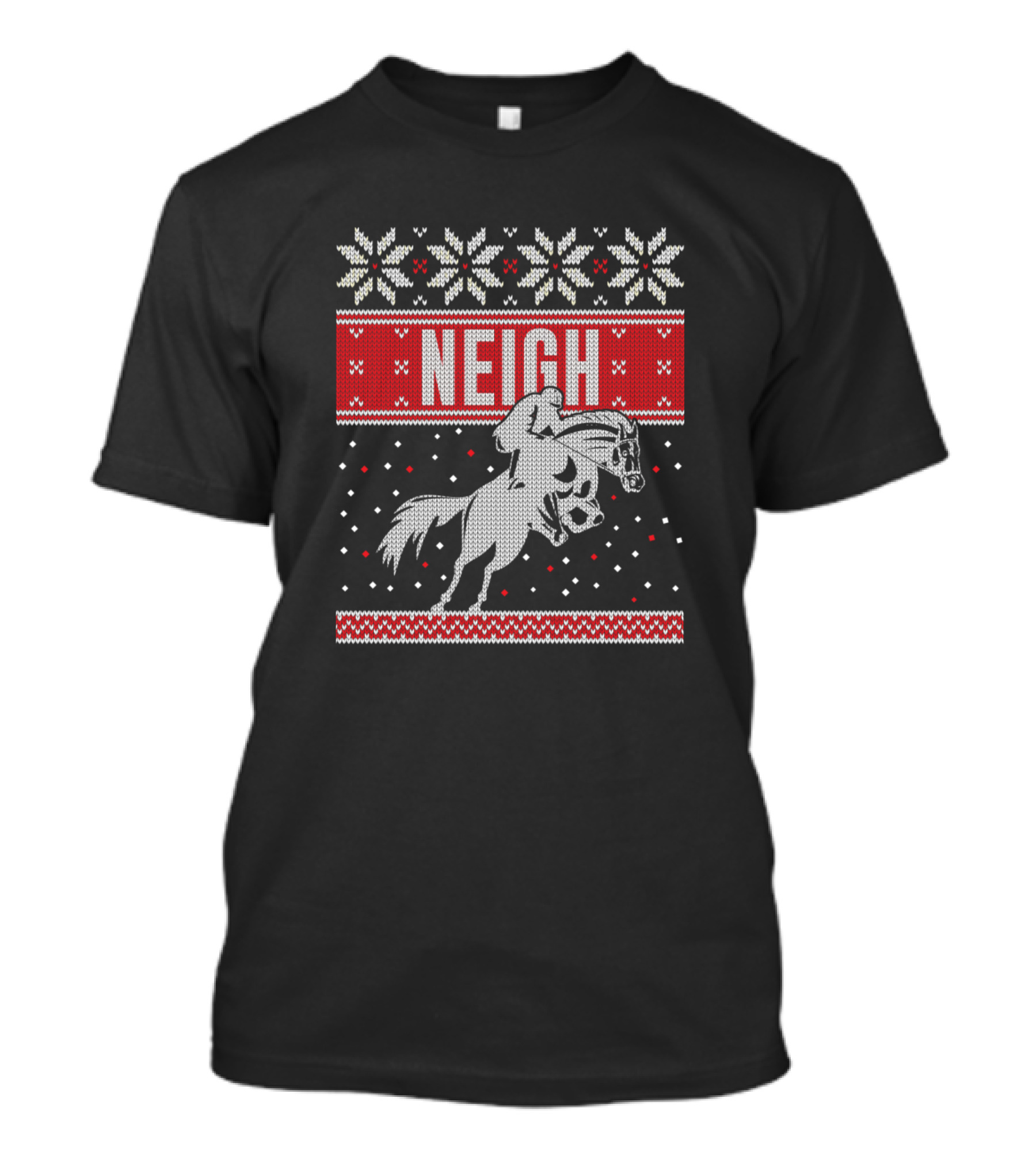 NEIGH Horse Lover Snowflake Pattern Jumper T-Shirt