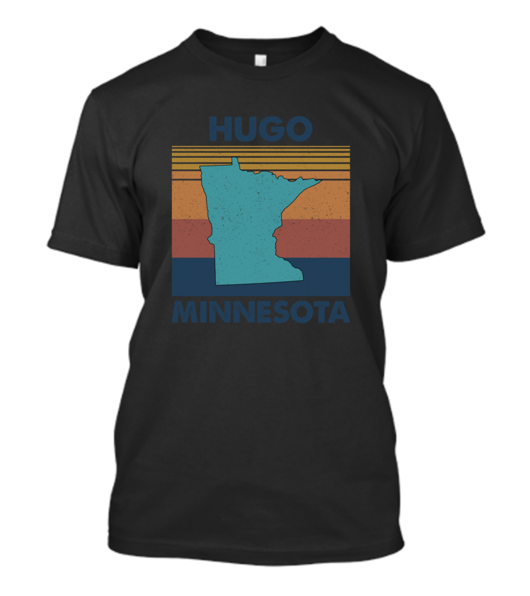 Hugo Minnesota Retro Vintage State Map Design With Stripes T-Shirt