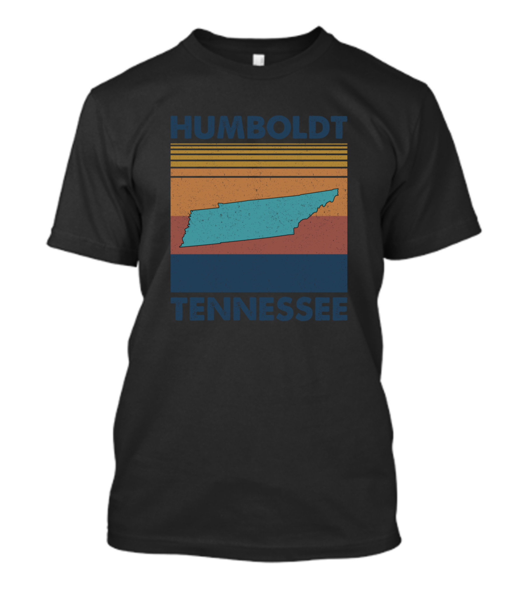 Humboldt Tennessee Retro State Map Stripes T-Shirt