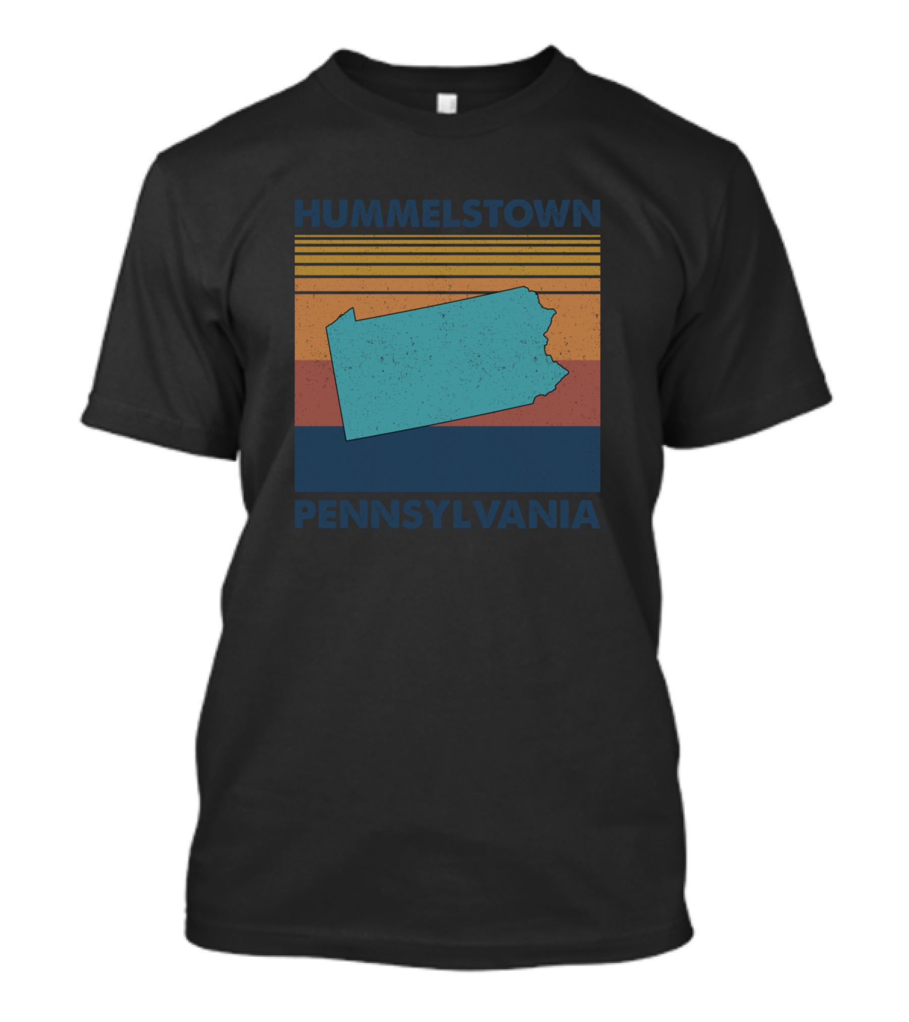 Hummelstown Pennsylvania Vintage Stripe Map T-Shirt