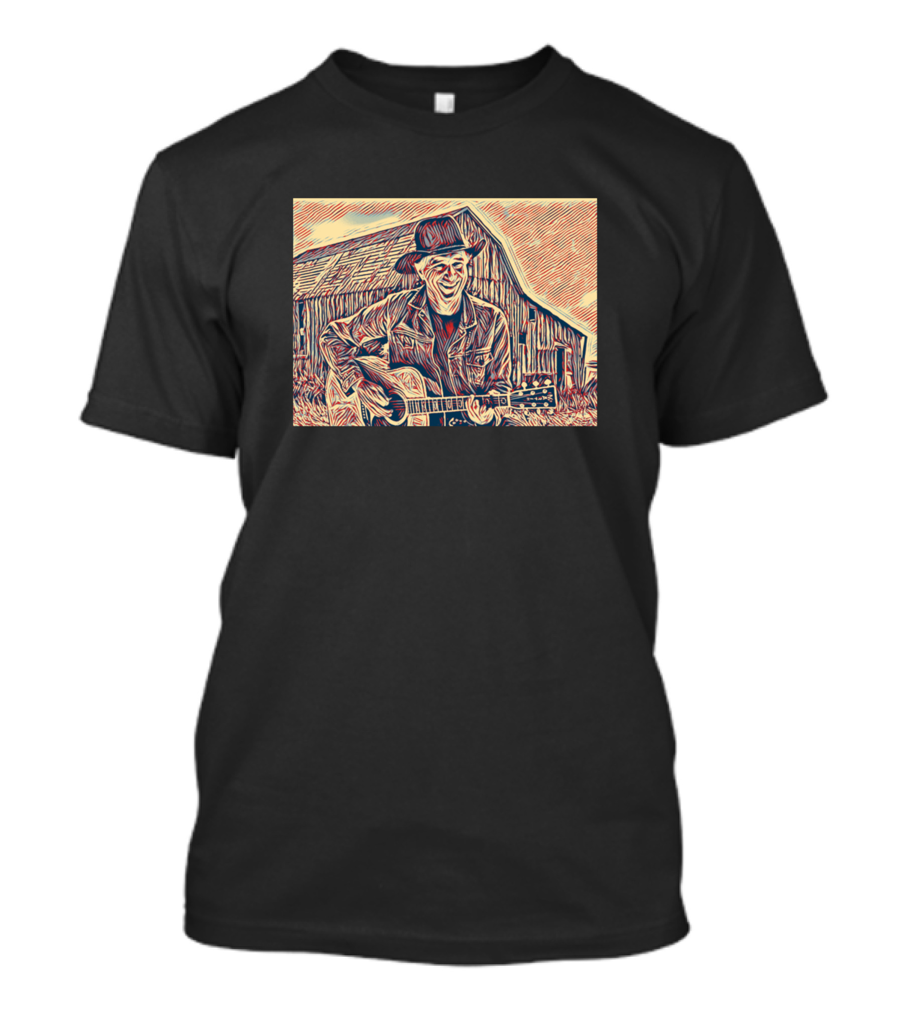 Jery Jeff Walker Country Musician With Guitar And Barn T-Shirt