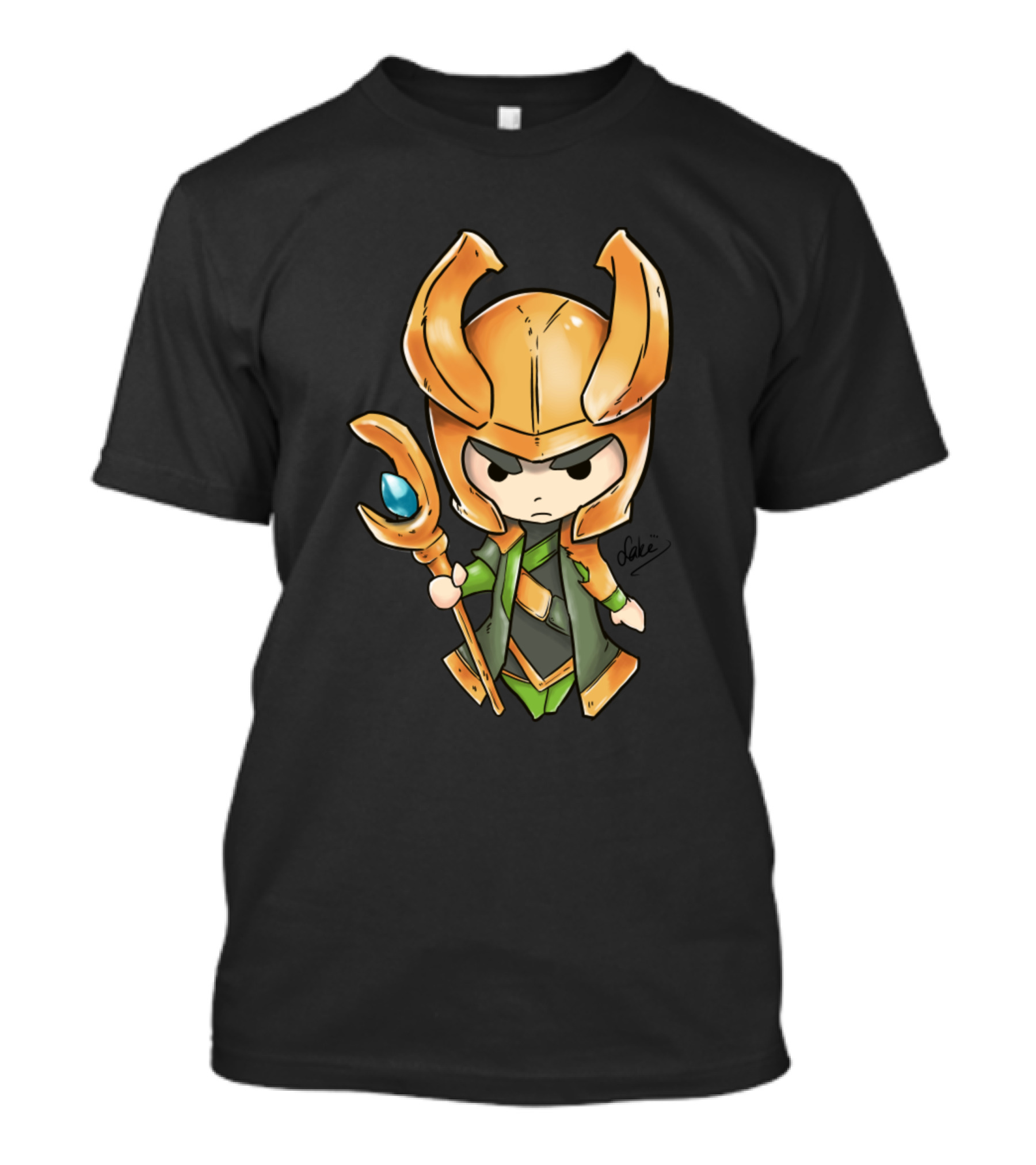 Loki Of Asgard Cute Chibi Magic Scepter Comic Book Armor T-Shirt
