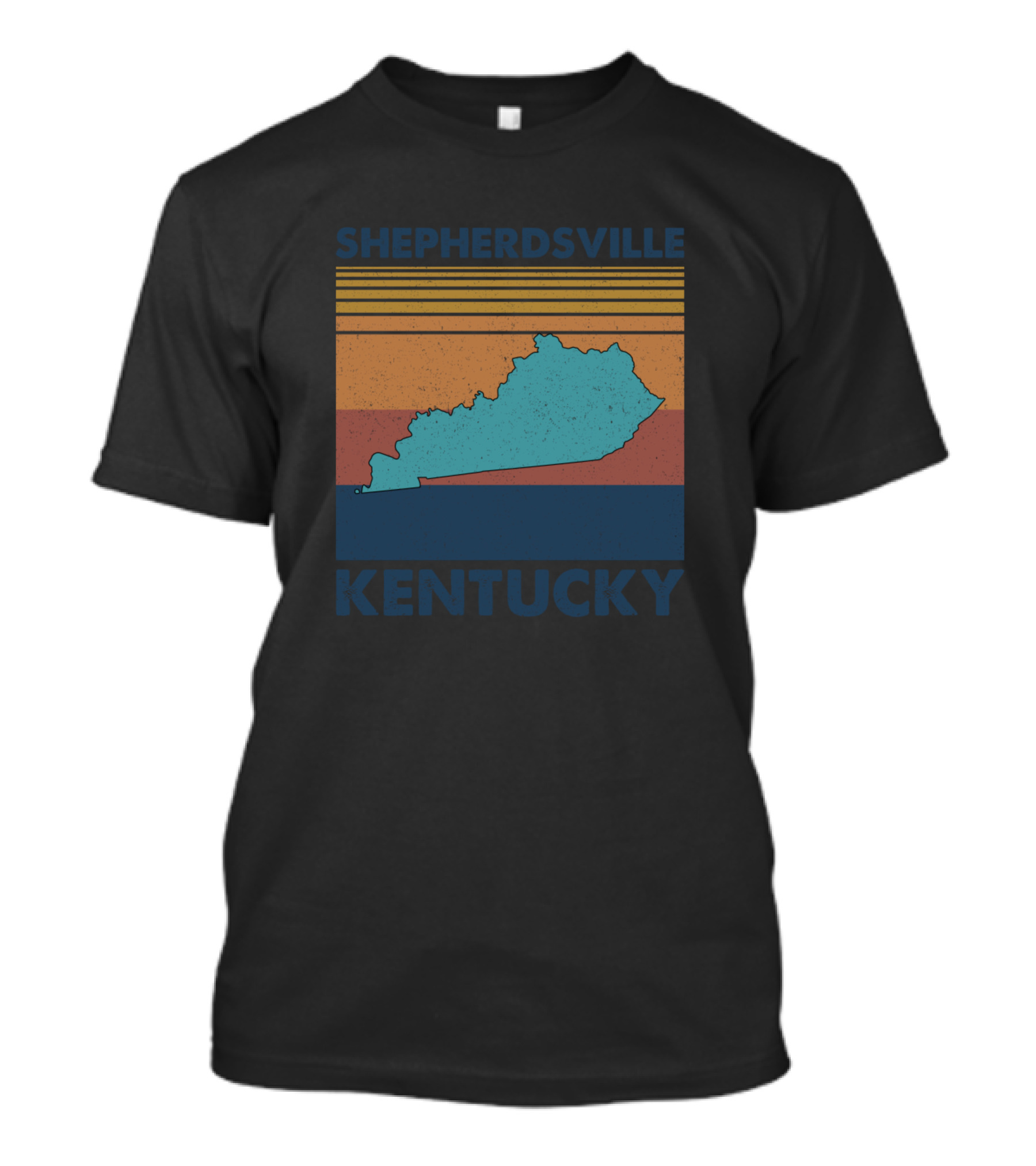 Shepherdsville Kentucky Retro State Silhouette With Stripes T-Shirt