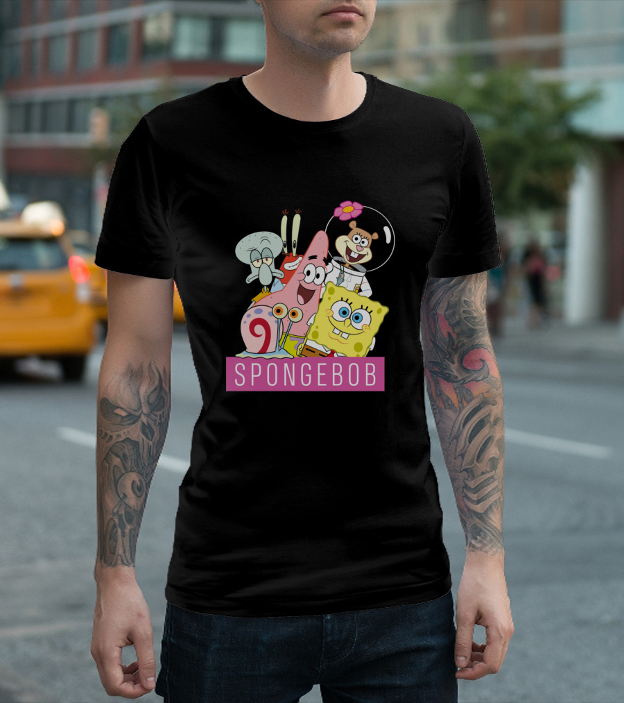 SPONGEBOB Patrick Squidward Sandy Gary Team T-Shirt
