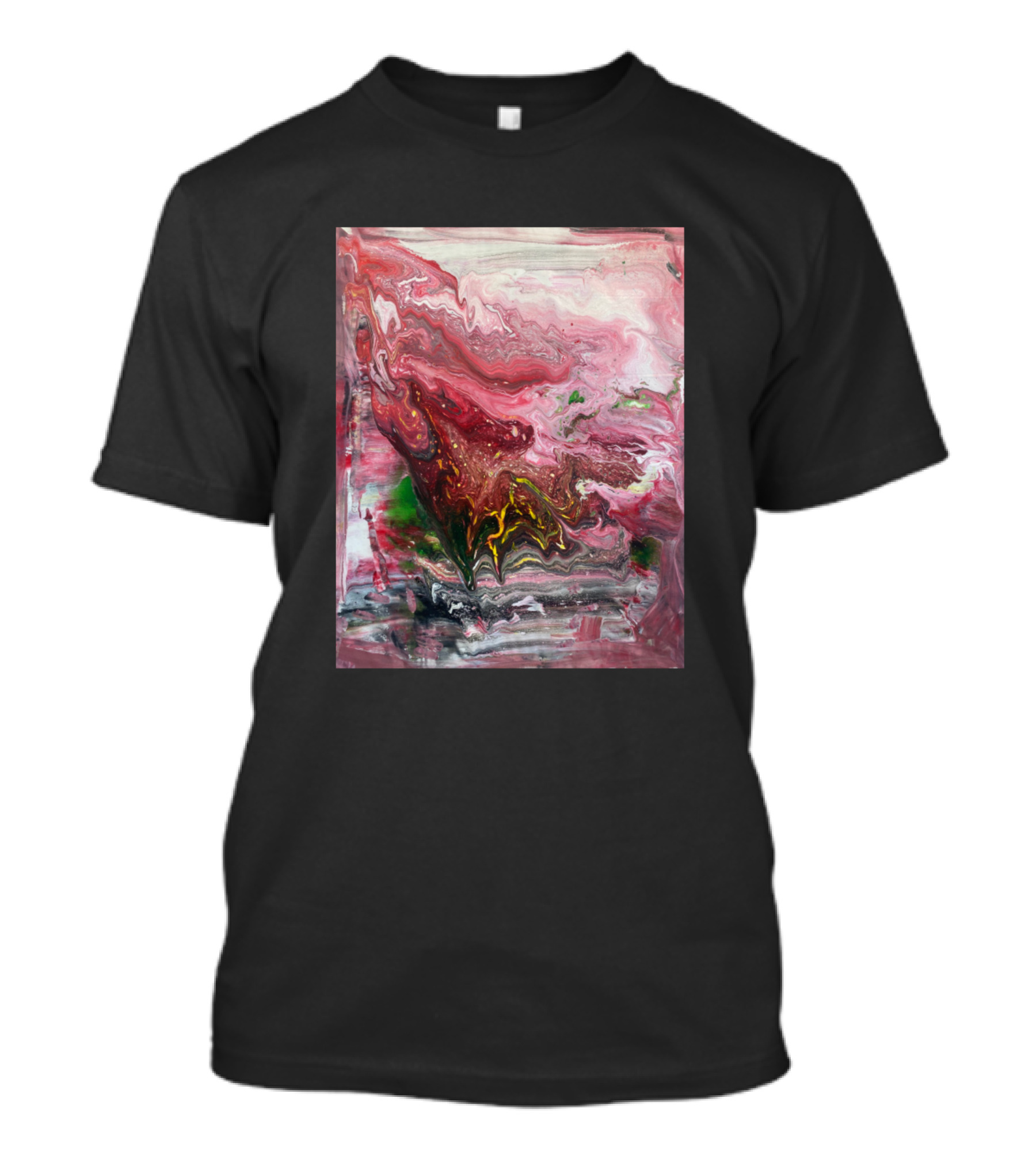 Summer Fire Abstract Fluid Red And Green Marble T-Shirt