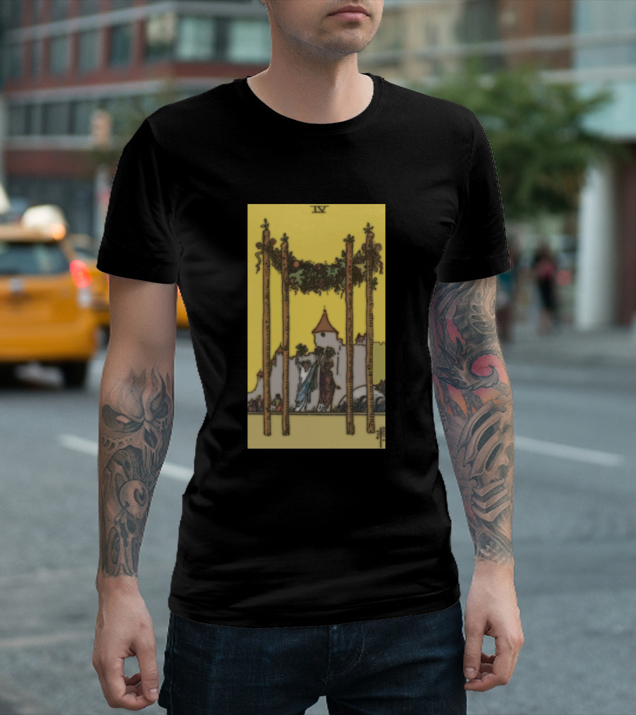Tarot Card Four Of Wands Celebration Scene T-Shirt