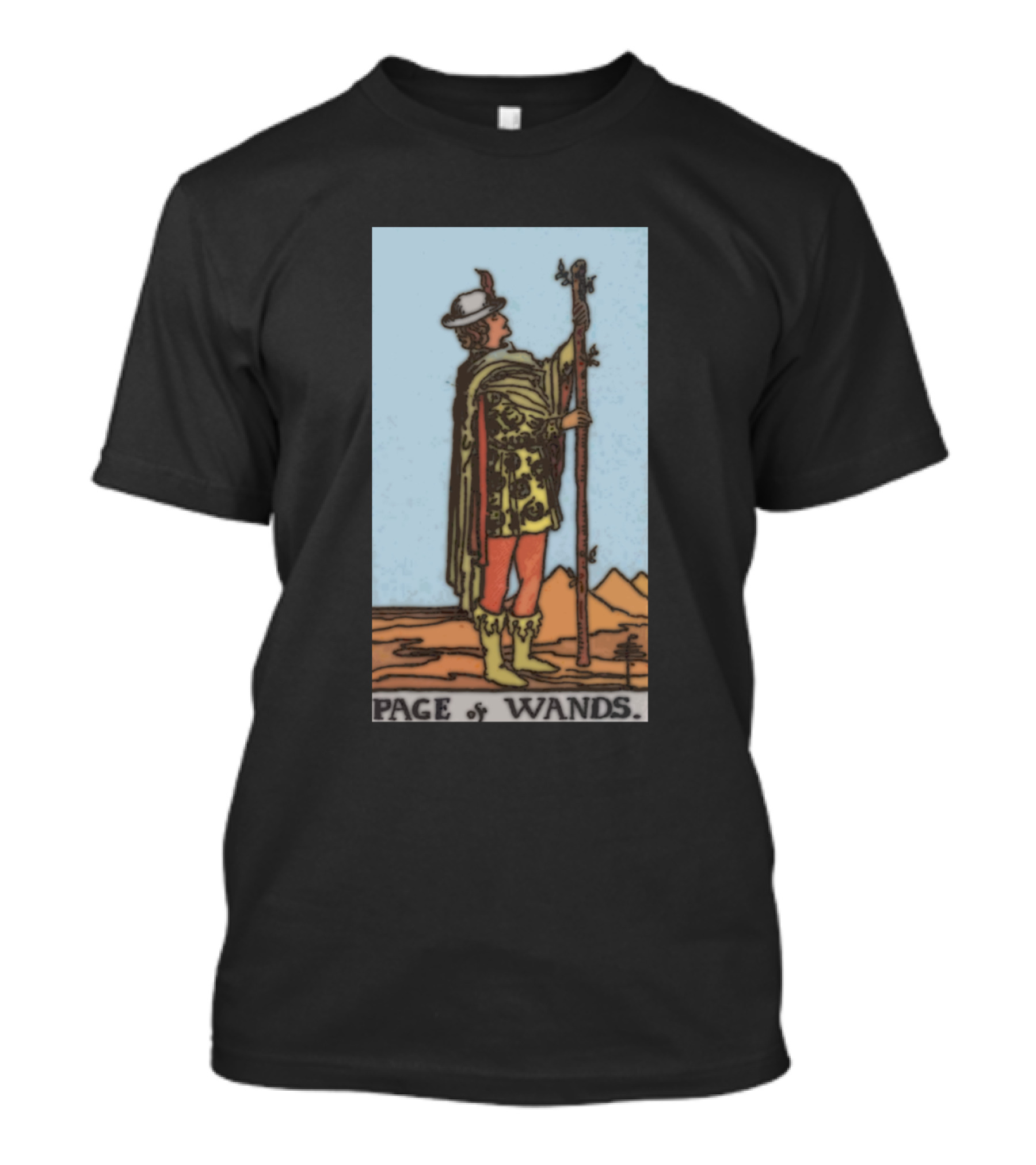 Page Of Wands Tarot Card Classic Rider Waite T-Shirt