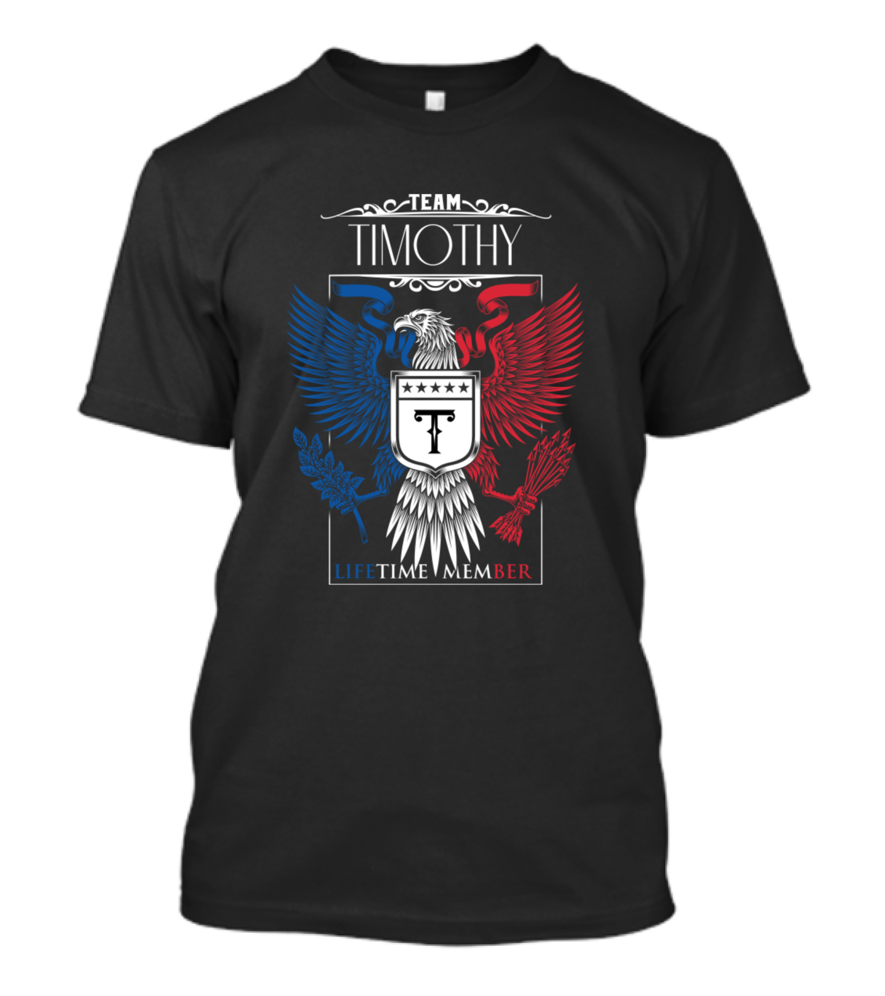 Team Timothy Lifetime Member Patriotic Eagle Crest T-Shirt