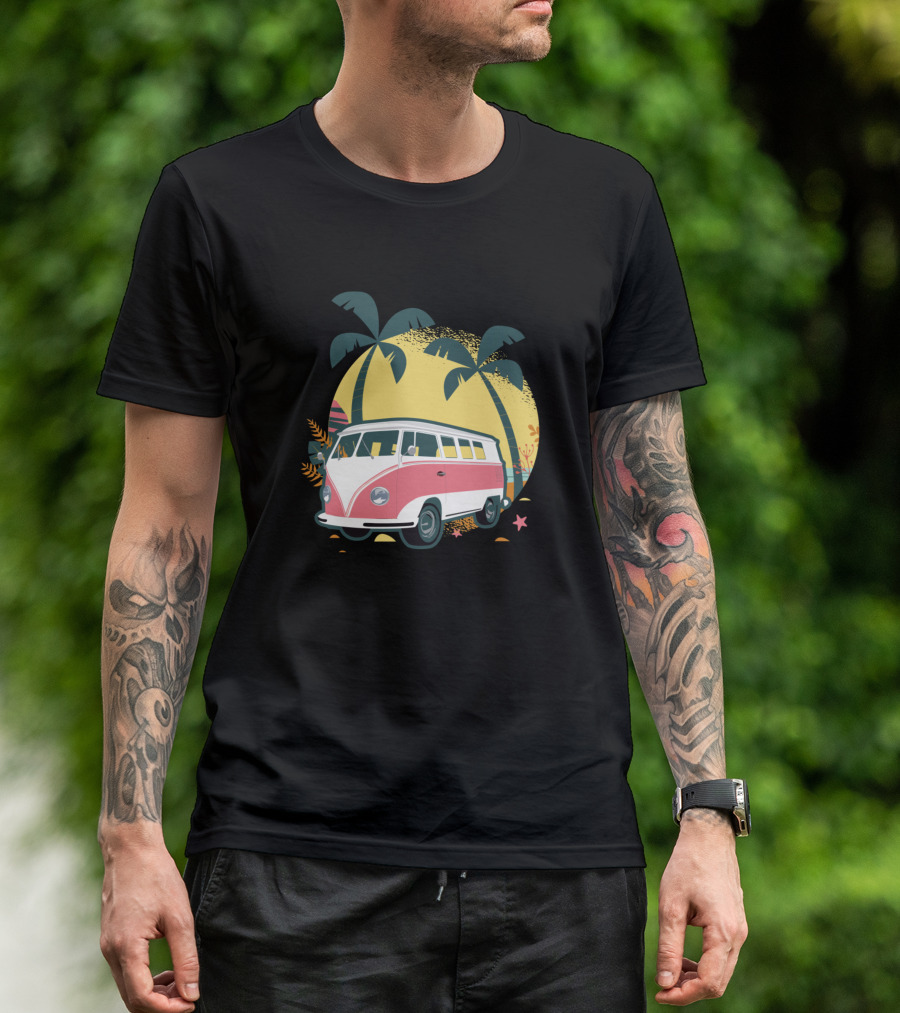 Van Under Palm Circle T-Shirt