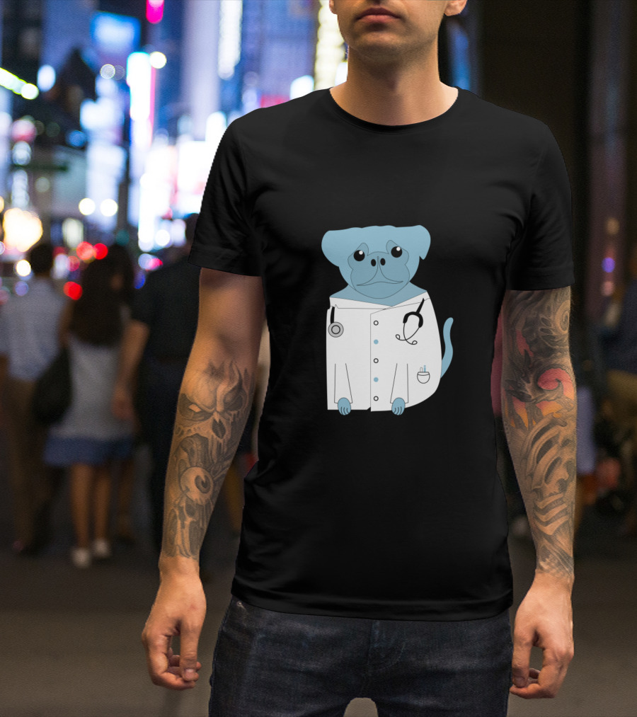 Trust Me I'm A Dogtor Pug In Medical Outfit With Stethoscope T-Shirt