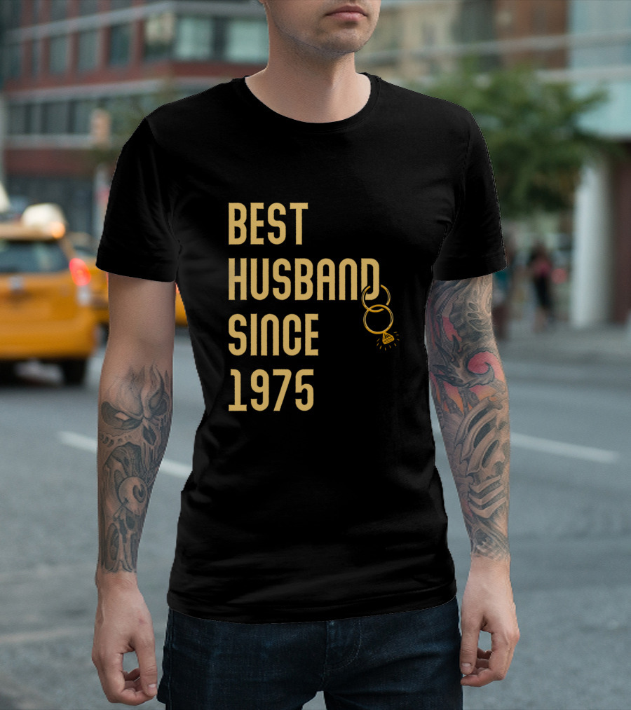 Best Husband Since 1975 Wedding Anniversary Him Cute Couple T-Shirt