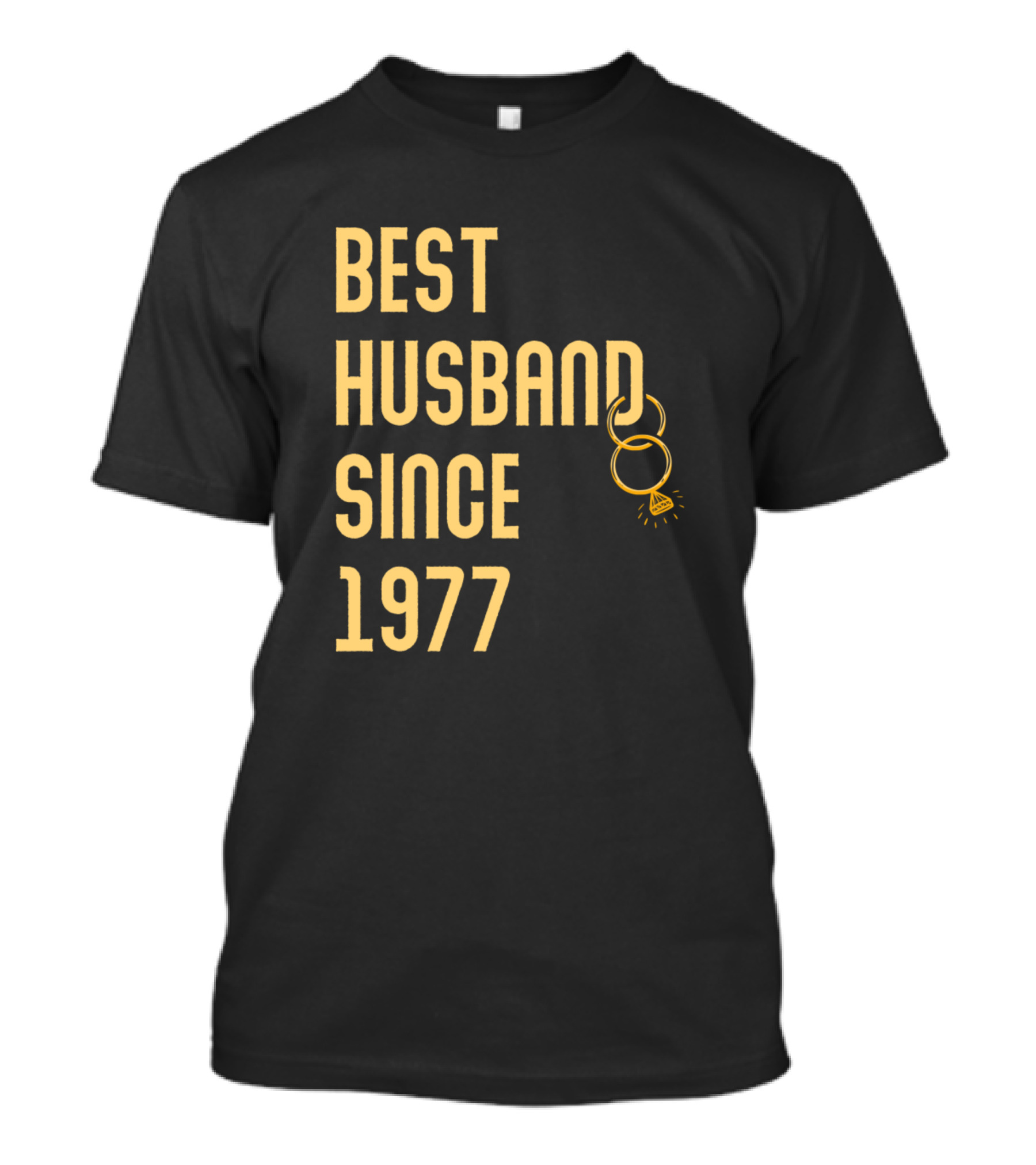 Best Husband Since 1977 Wedding Anniversary Him Cute Couple Rings T-Shirt