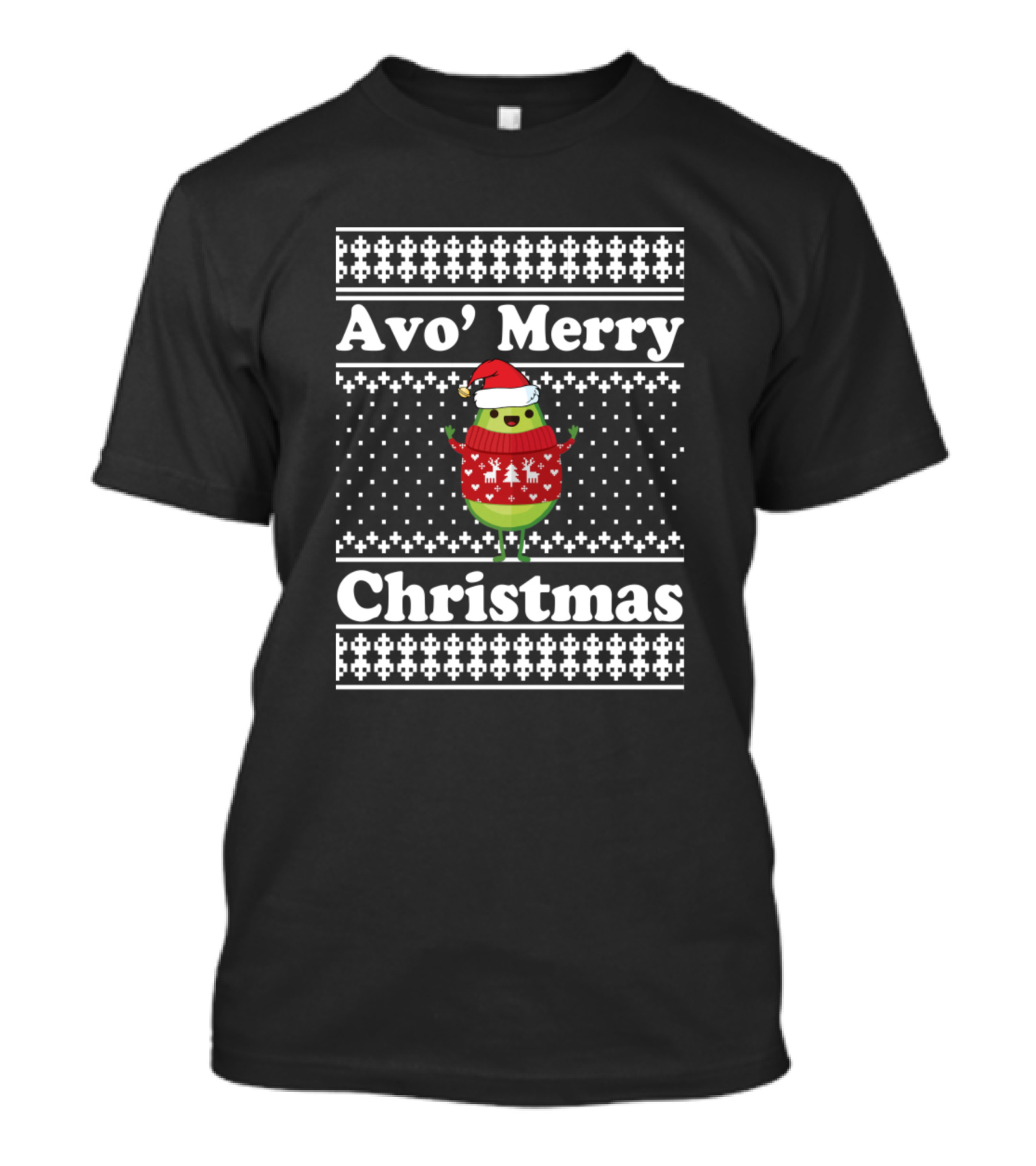 Avo' Merry Christmas Avocado Ugly Sweater Santa Hat T-Shirt