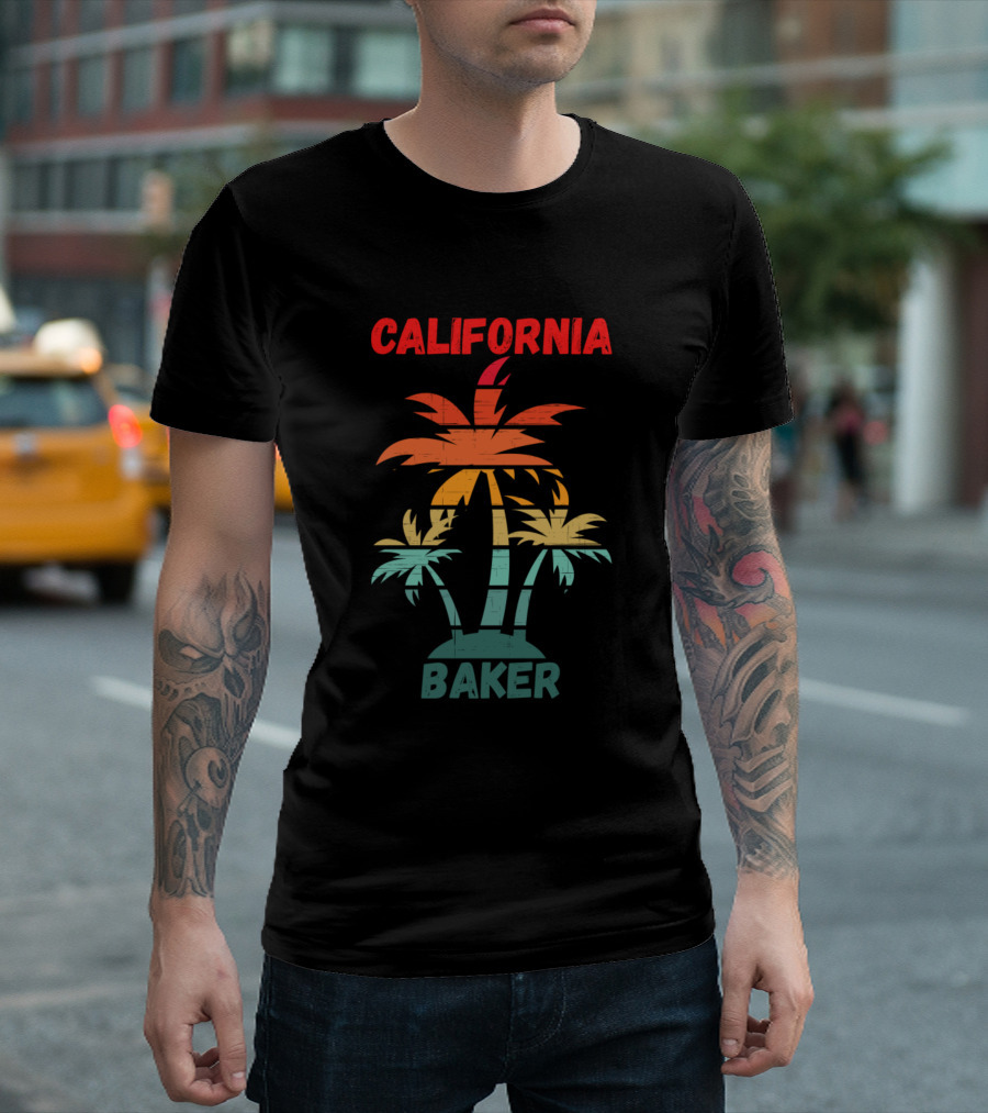 California Baker Retro Palm Trees T-Shirt