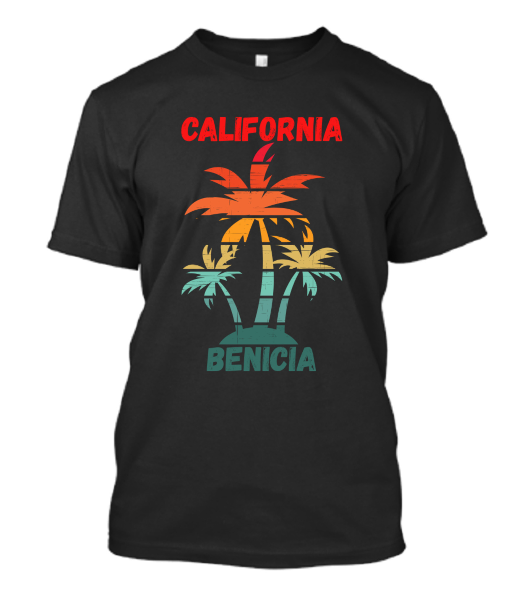 Benicia California Vintage Palm Trees Retro Sunset T-Shirt