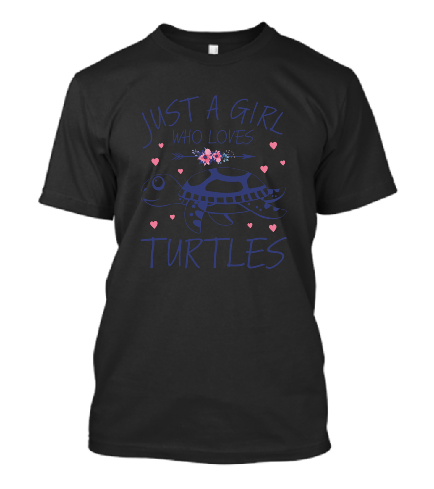 Just A Girl Who Loves Turtles Cute Floral Sea Turtle Girls Women Love Turtles T-Shirt
