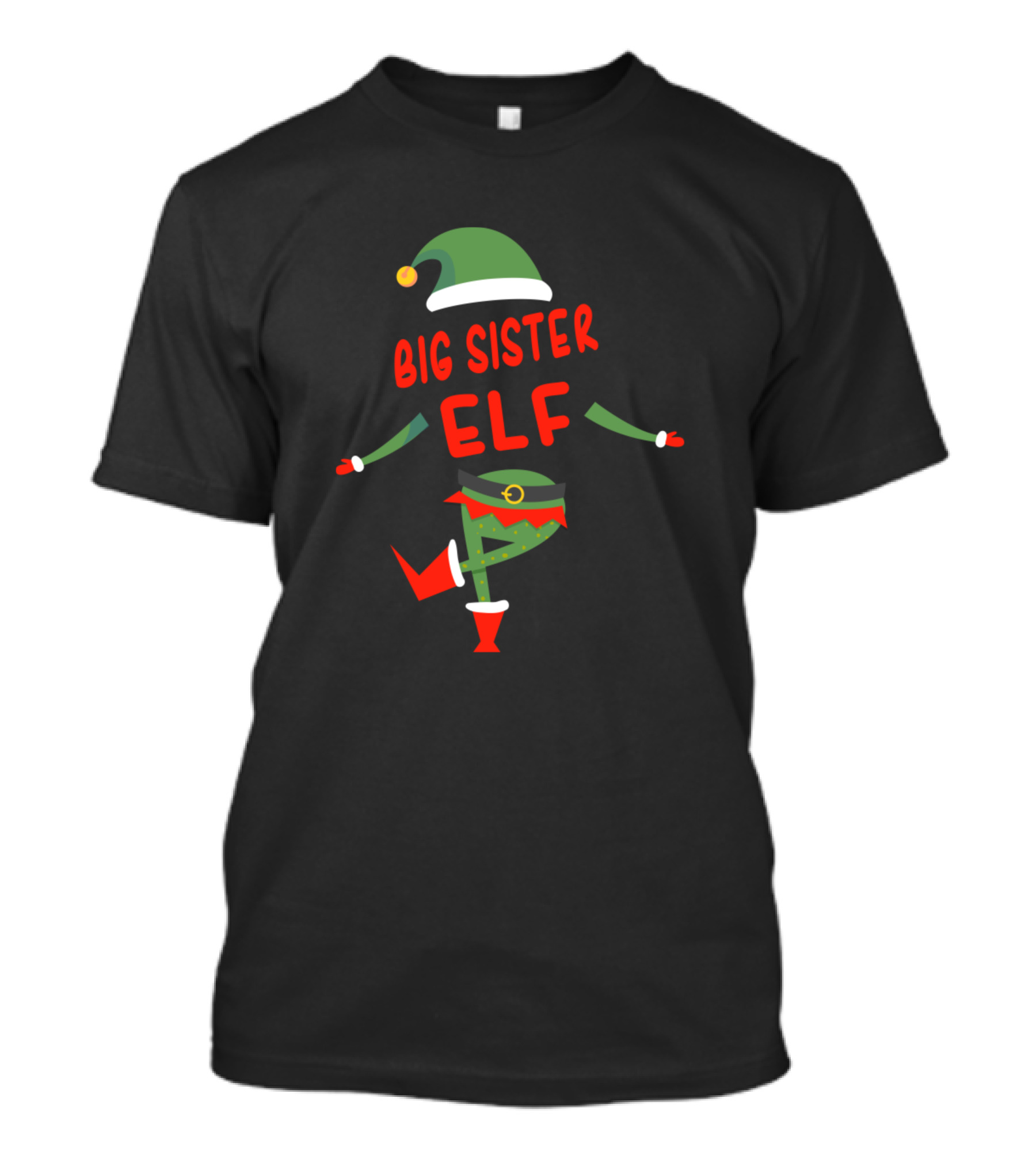 Big Sister Elf Christmas Costume T-Shirt