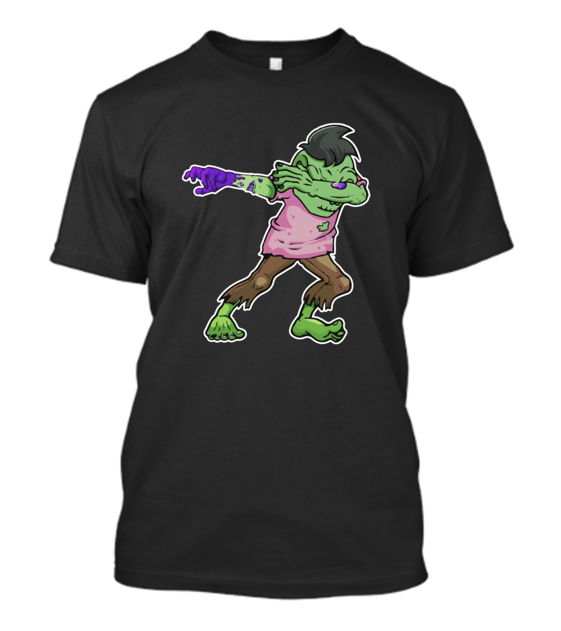 Dabbing Zombie Halloween Dab Green Monster Dance T-Shirt