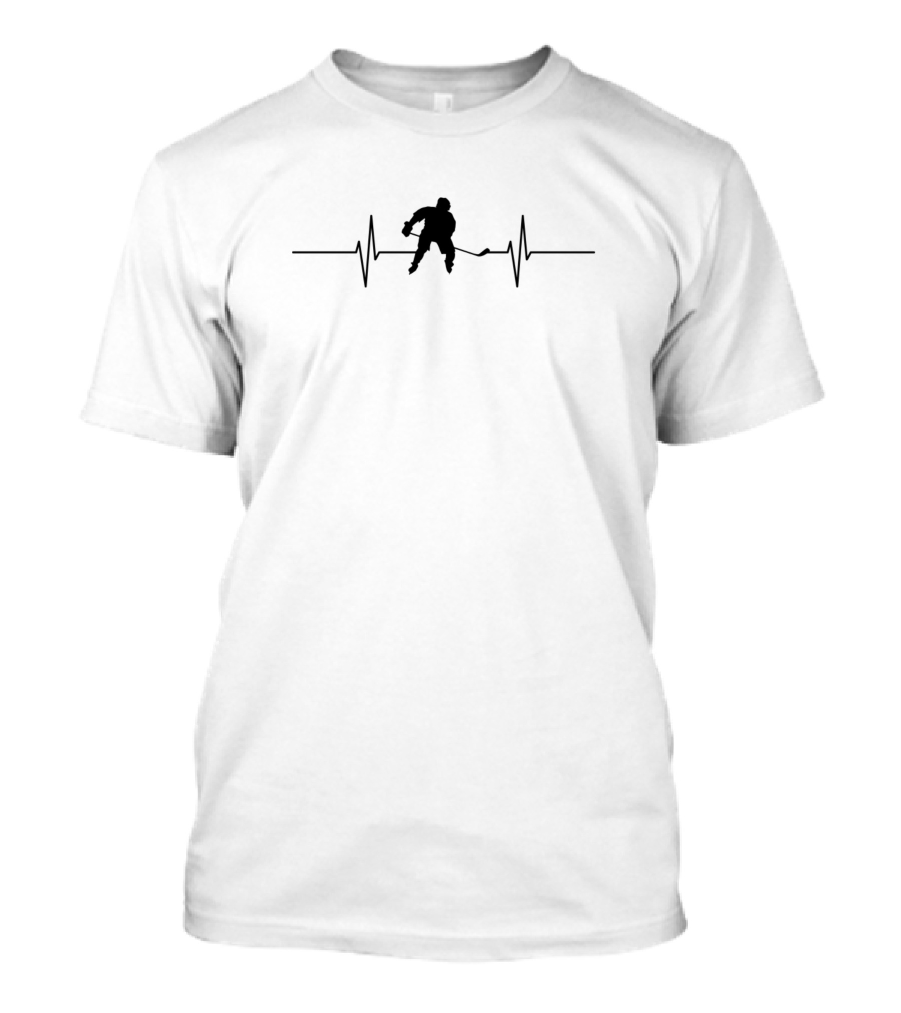 Heartbeat Ice Hockey Silhouette Player T-Shirt