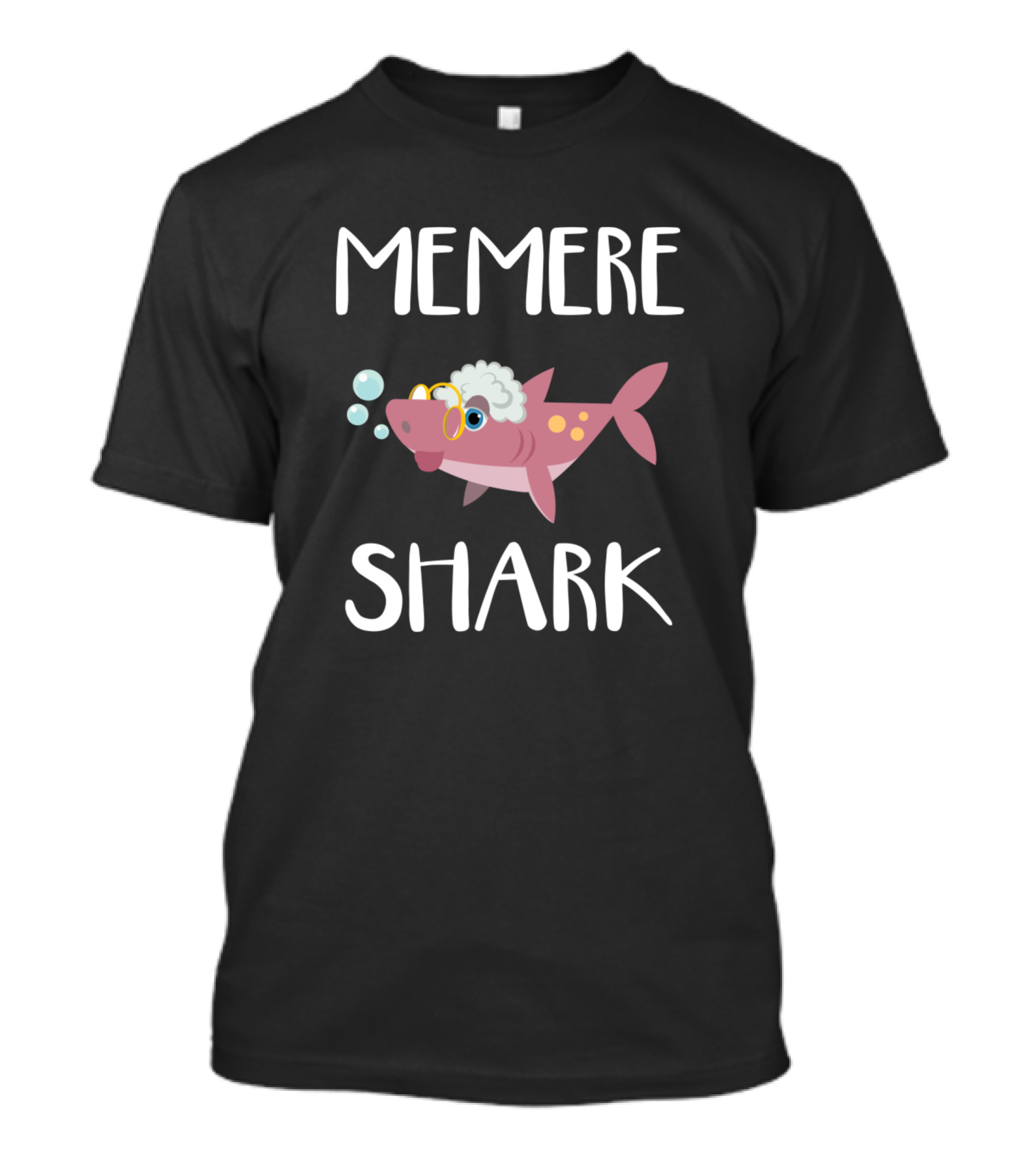 Memere Grandma Memere Shark With Bubbles And Glasses T-Shirt