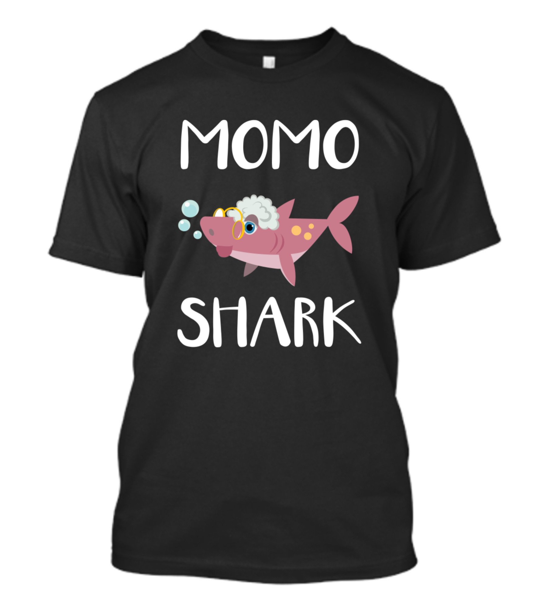 Momo Grandma Shark With Bubbles And Glasses T-Shirt