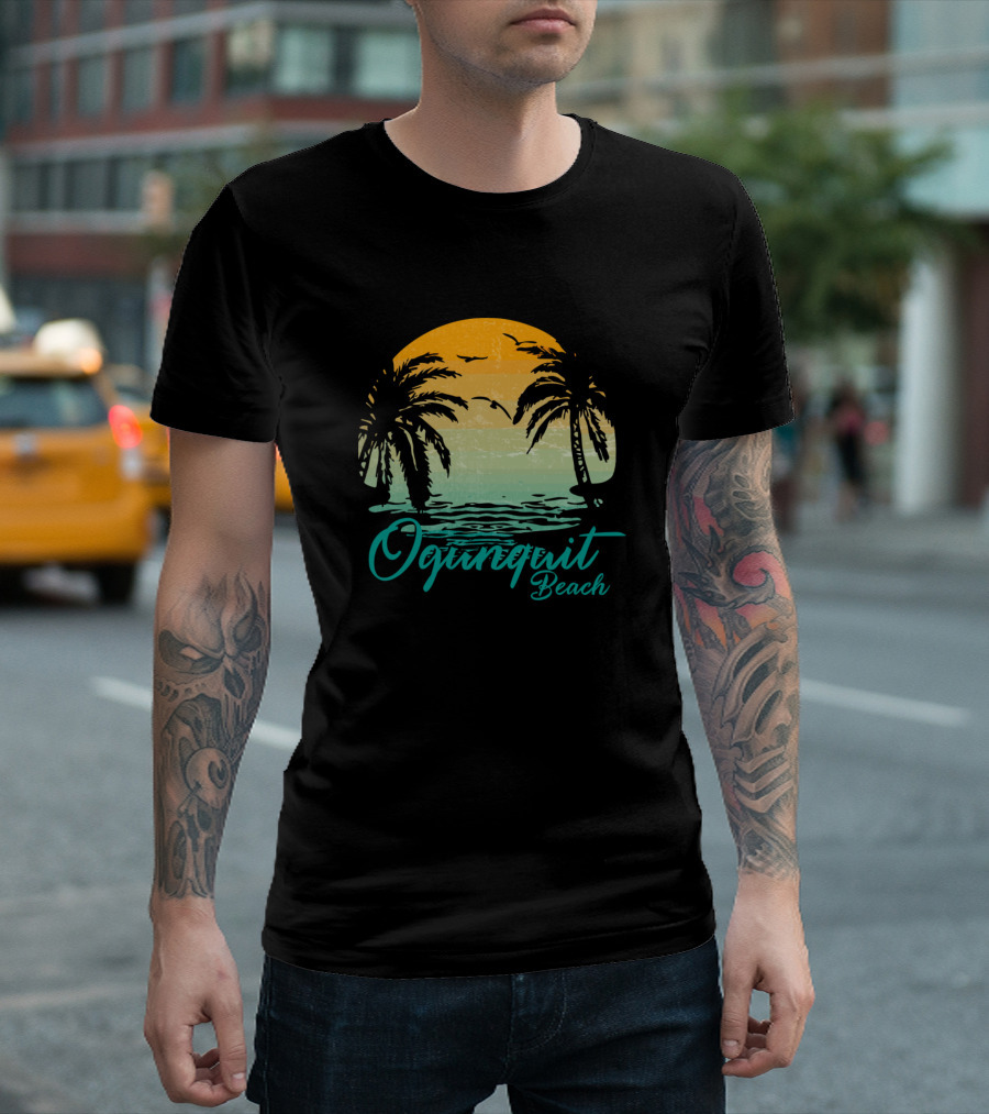 Ogunquit Beach Sunset Palms Ocean Scene T-Shirt