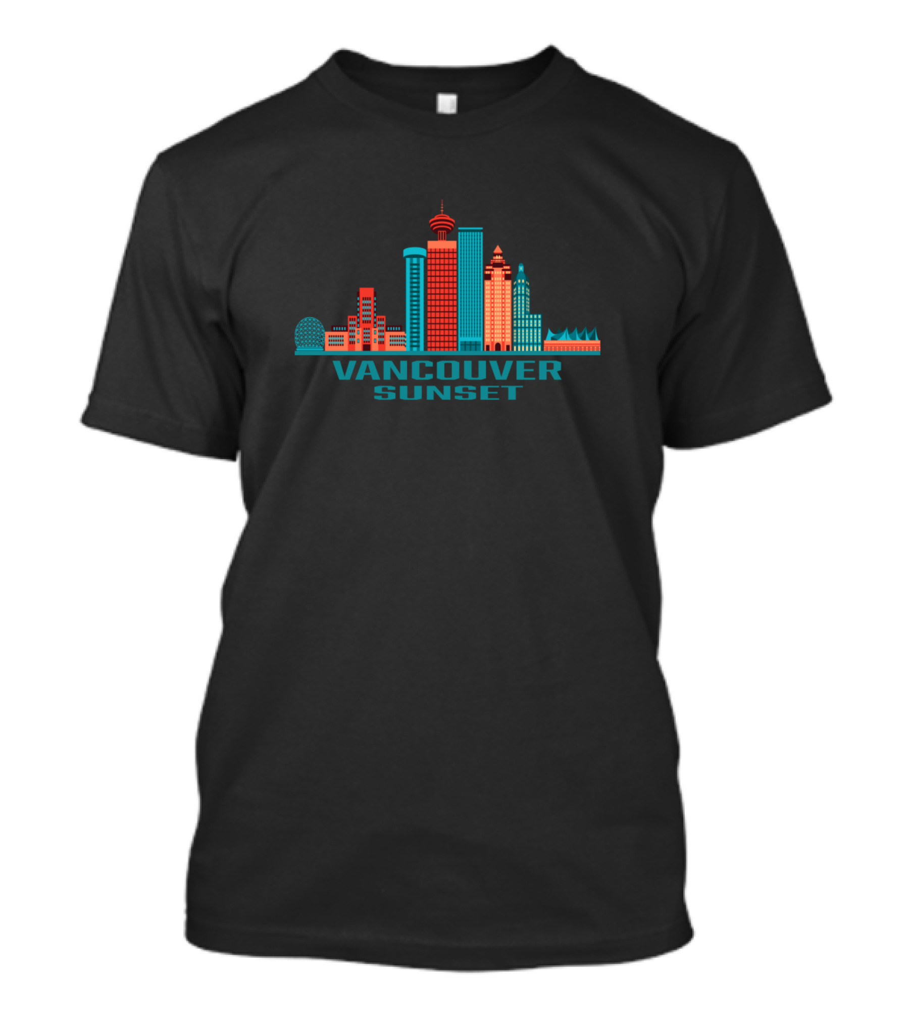 Vancouver Sunset Canadian Skyline Cityscape T-Shirt