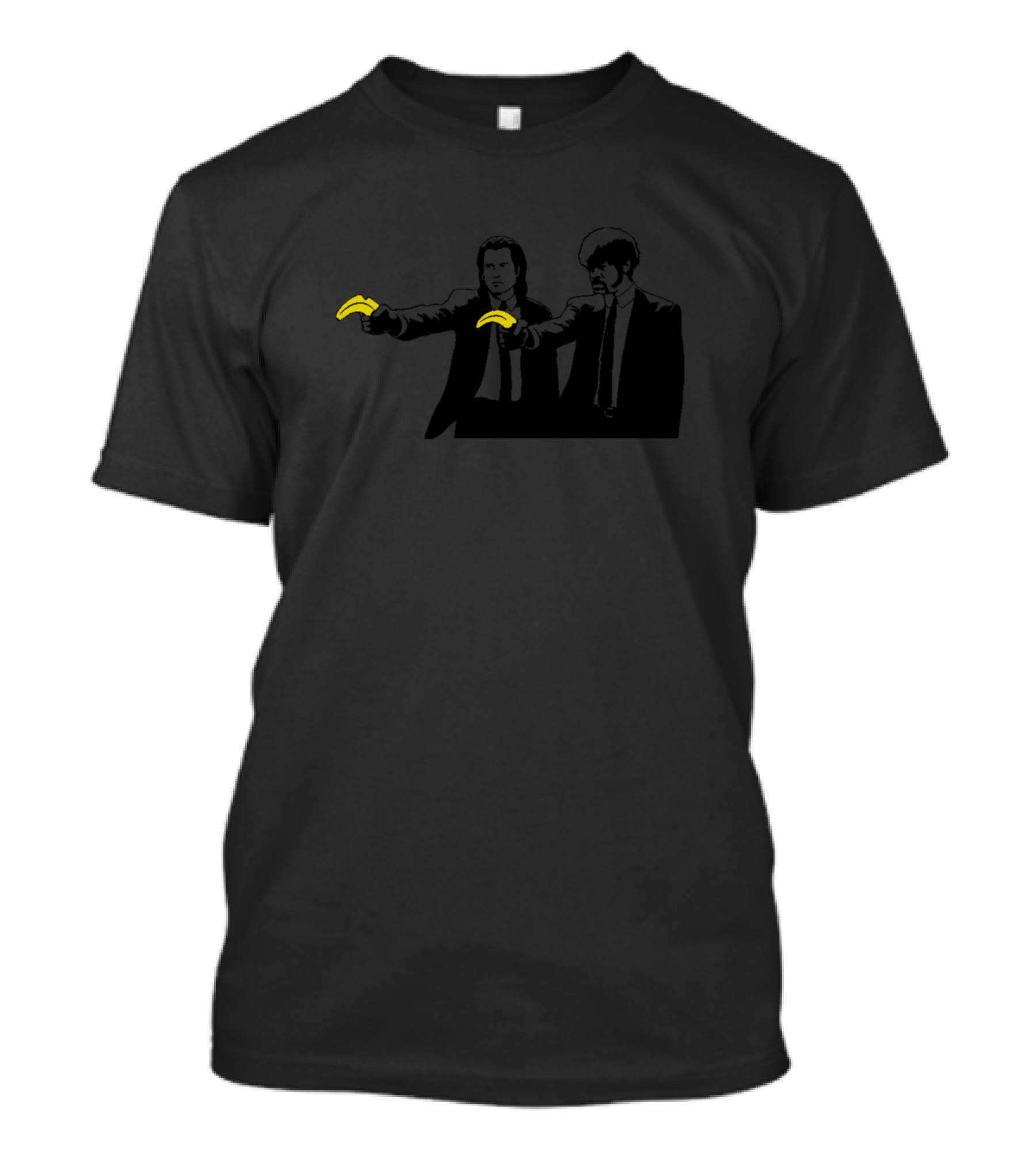 Vega And Winnfield Silhouette With Yellow Bananas T-Shirt