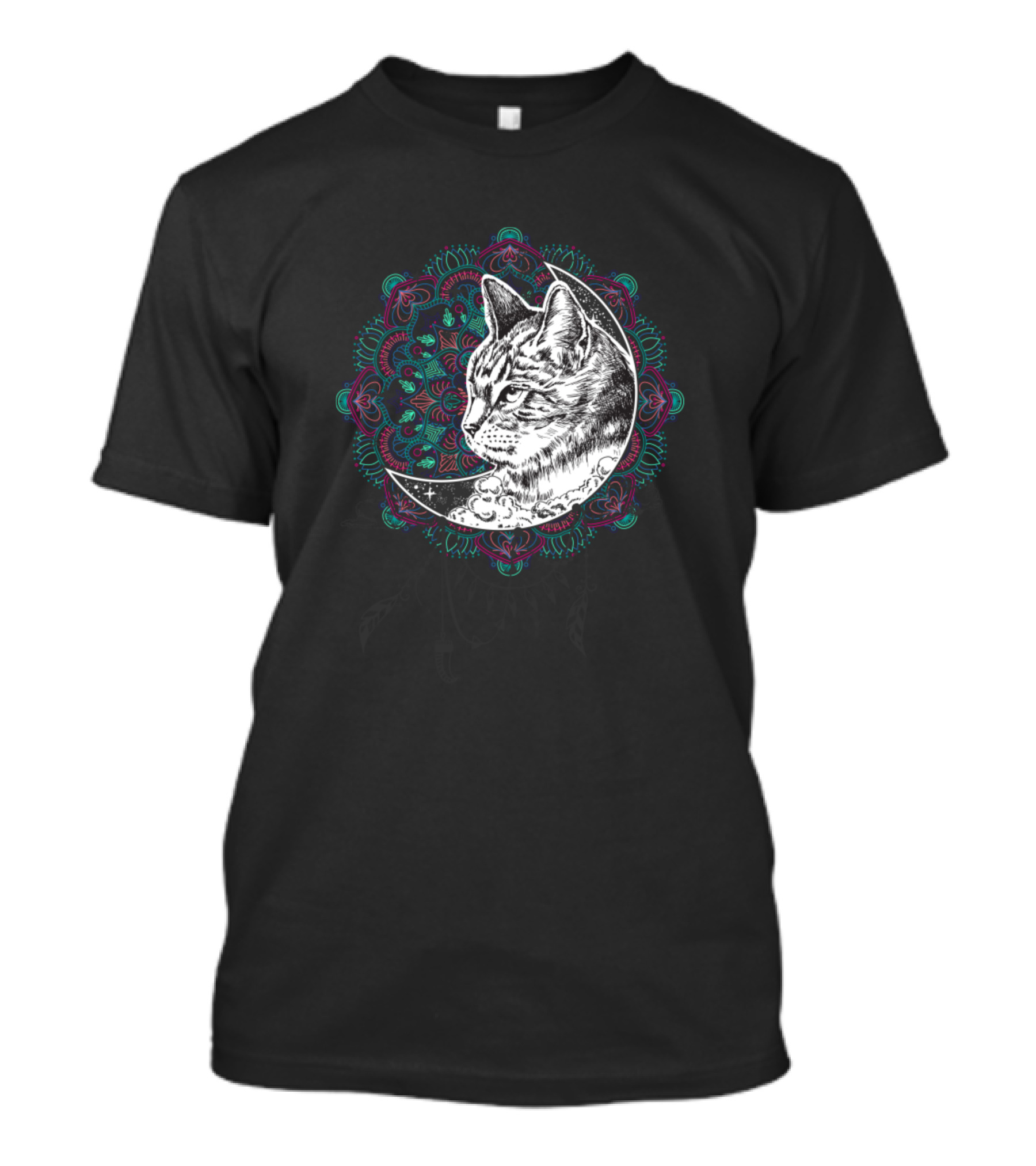 Cat Dreamcatcher Mandala Moon T-Shirt