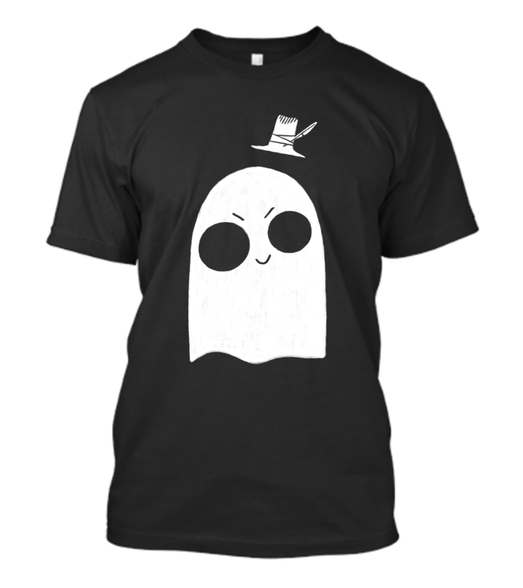 Cheeky Ghost With Top Hat And Playful Expression T-Shirt
