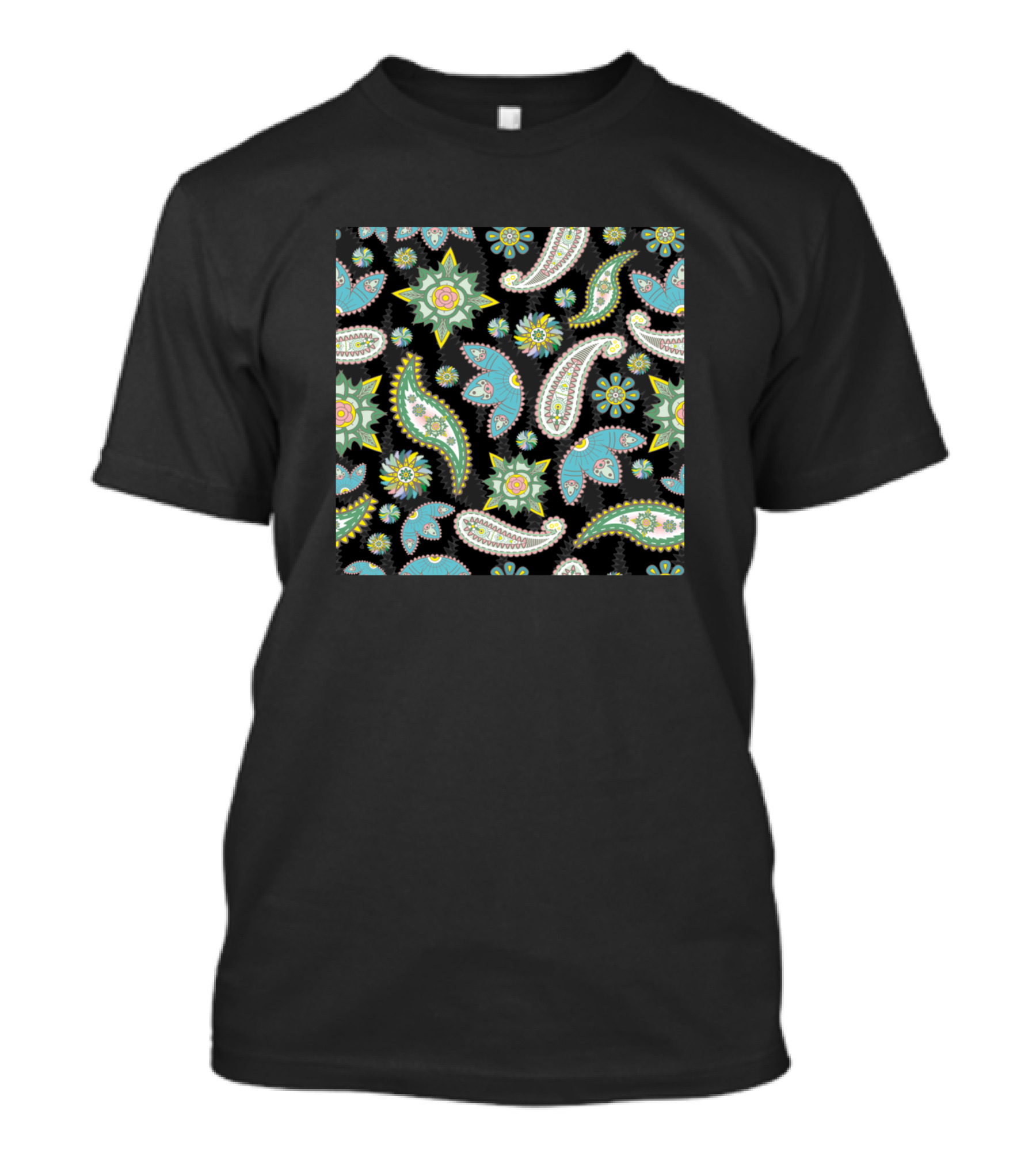 Colorful Paisley Floral Motif T-Shirt