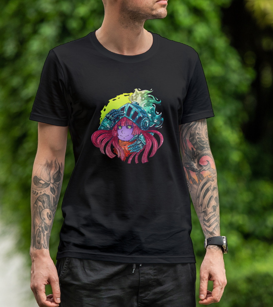 Dullahan Anime Headless Knight With Fiery Hair And Armor T-Shirt