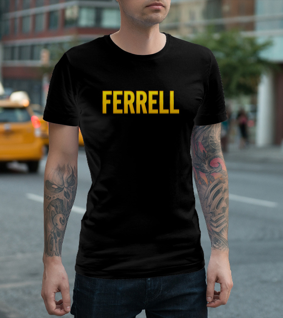 FERRELL Family Name Bold Gold Text T-Shirt