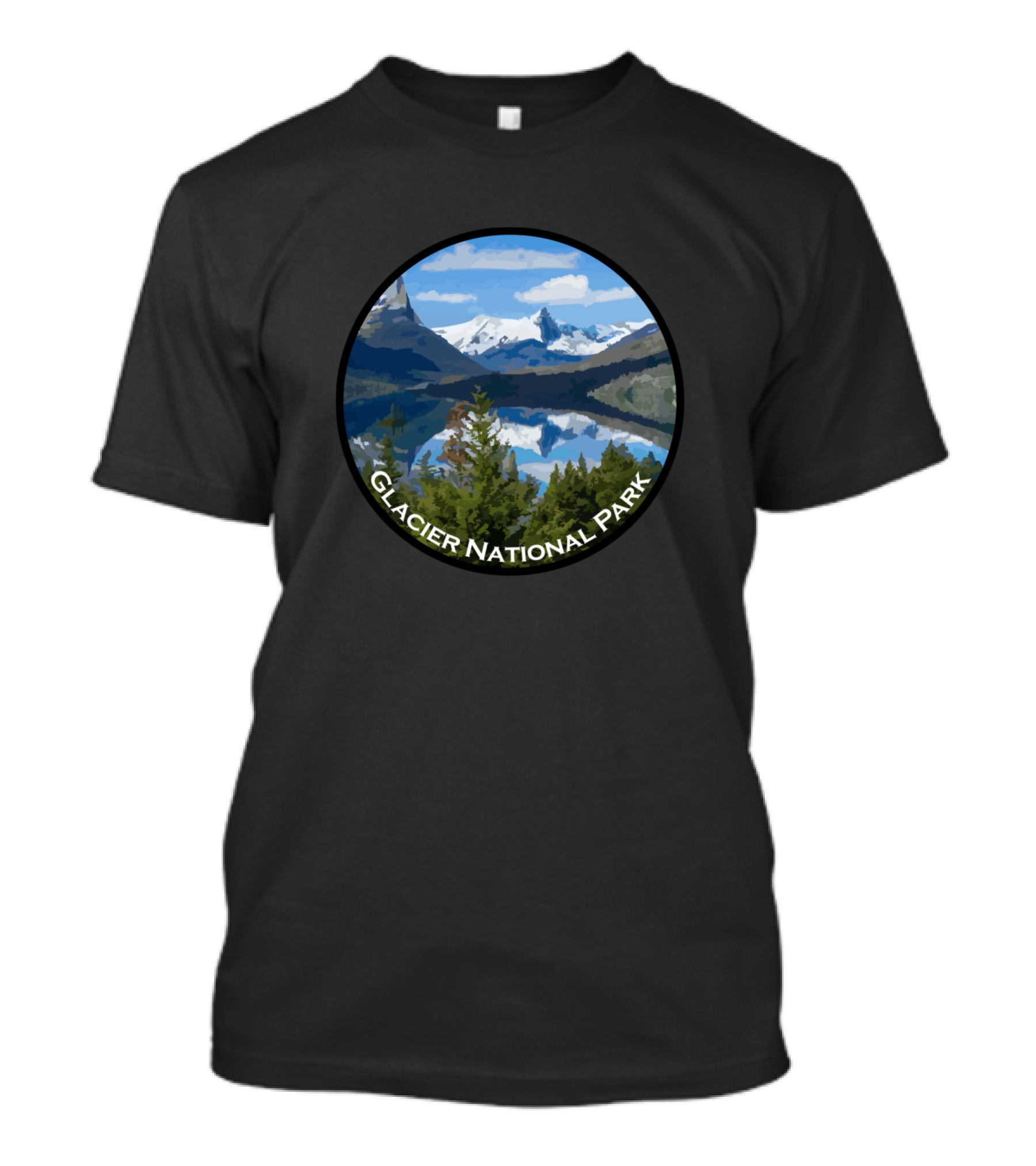 Glacier National Park Scenic Mountain Lake View T-Shirt